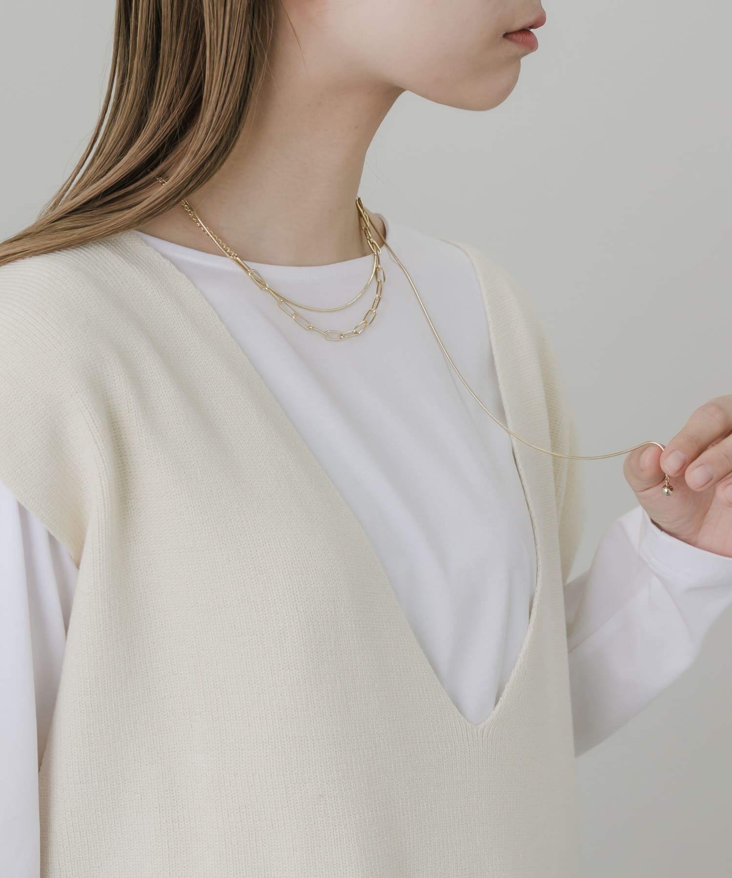 SMELLY「チェーン2レイヤードネックレス」|ネックレス|