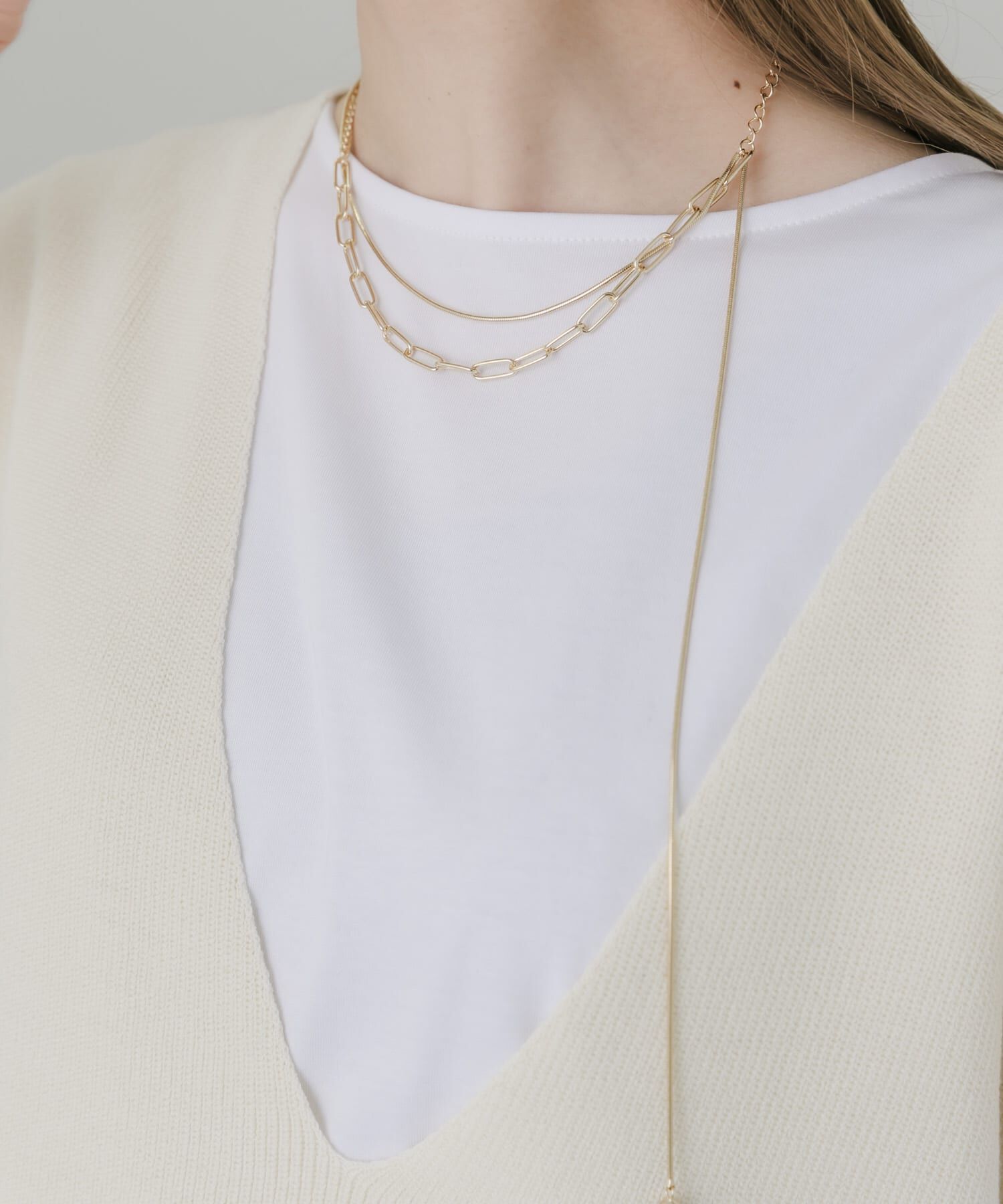 SMELLY「チェーン2レイヤードネックレス」|ネックレス|