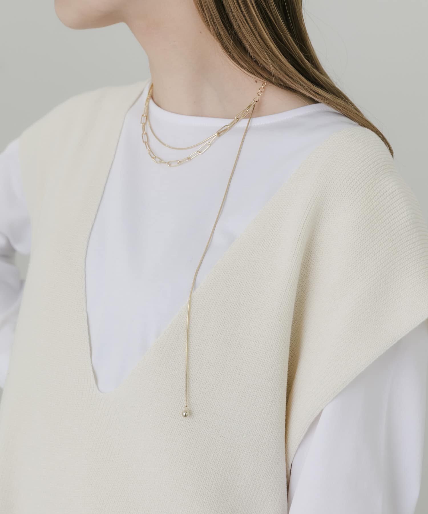 SMELLY「チェーン2レイヤードネックレス」|ネックレス|