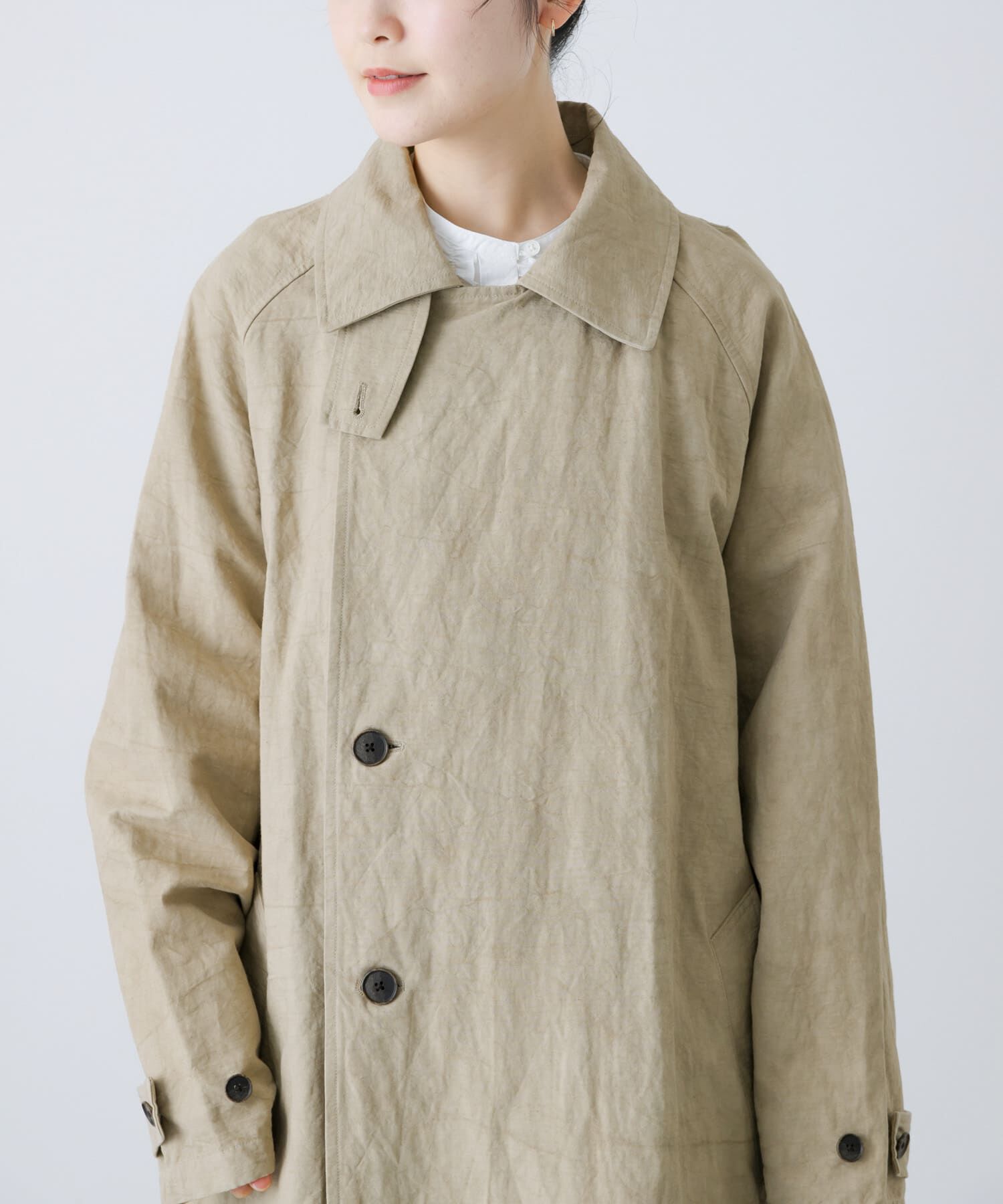 かぐれ「『ユニセックス』コットンリネンオーバートレンチコート」|トレンチコート|