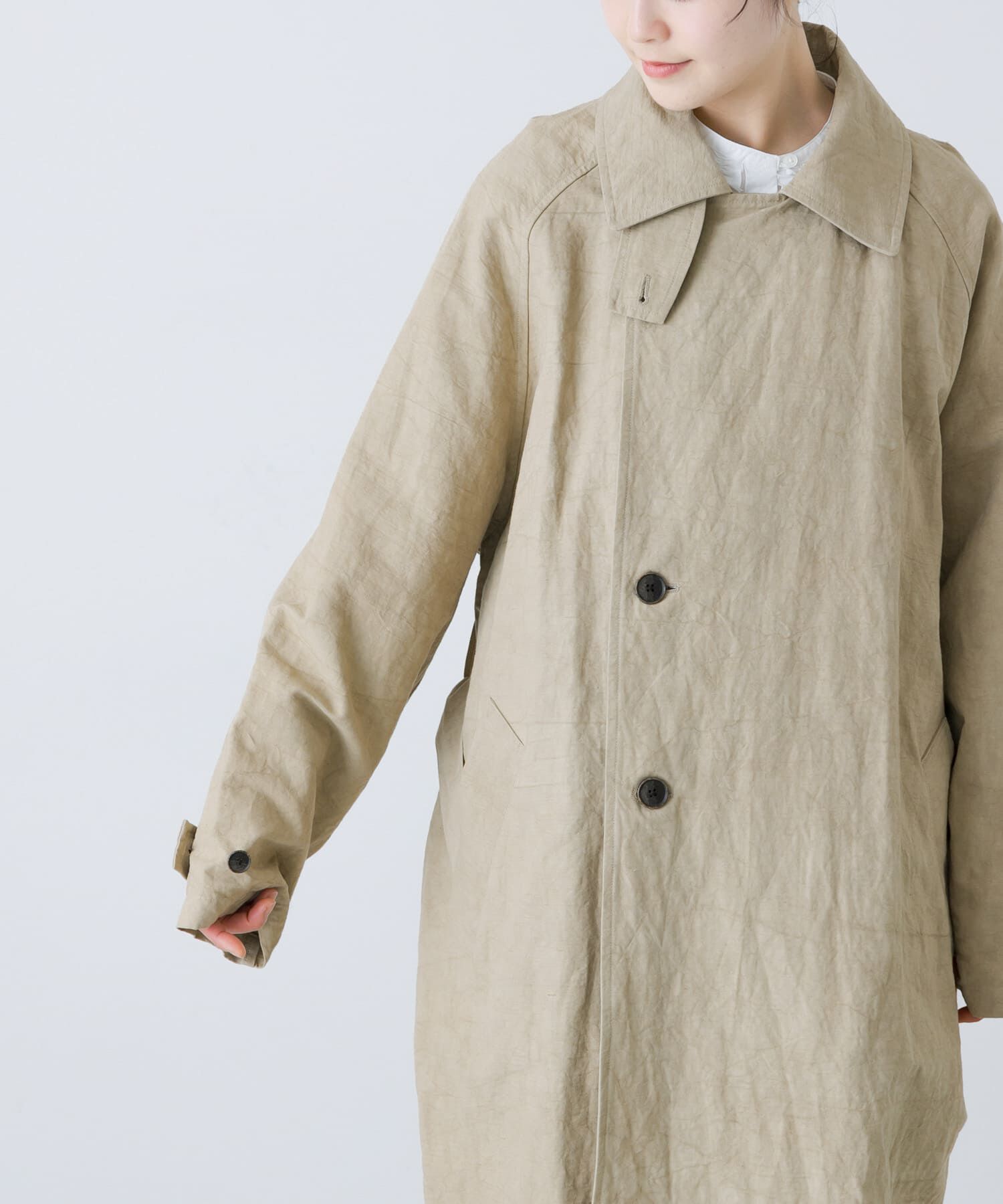 かぐれ「『ユニセックス』コットンリネンオーバートレンチコート」|トレンチコート|