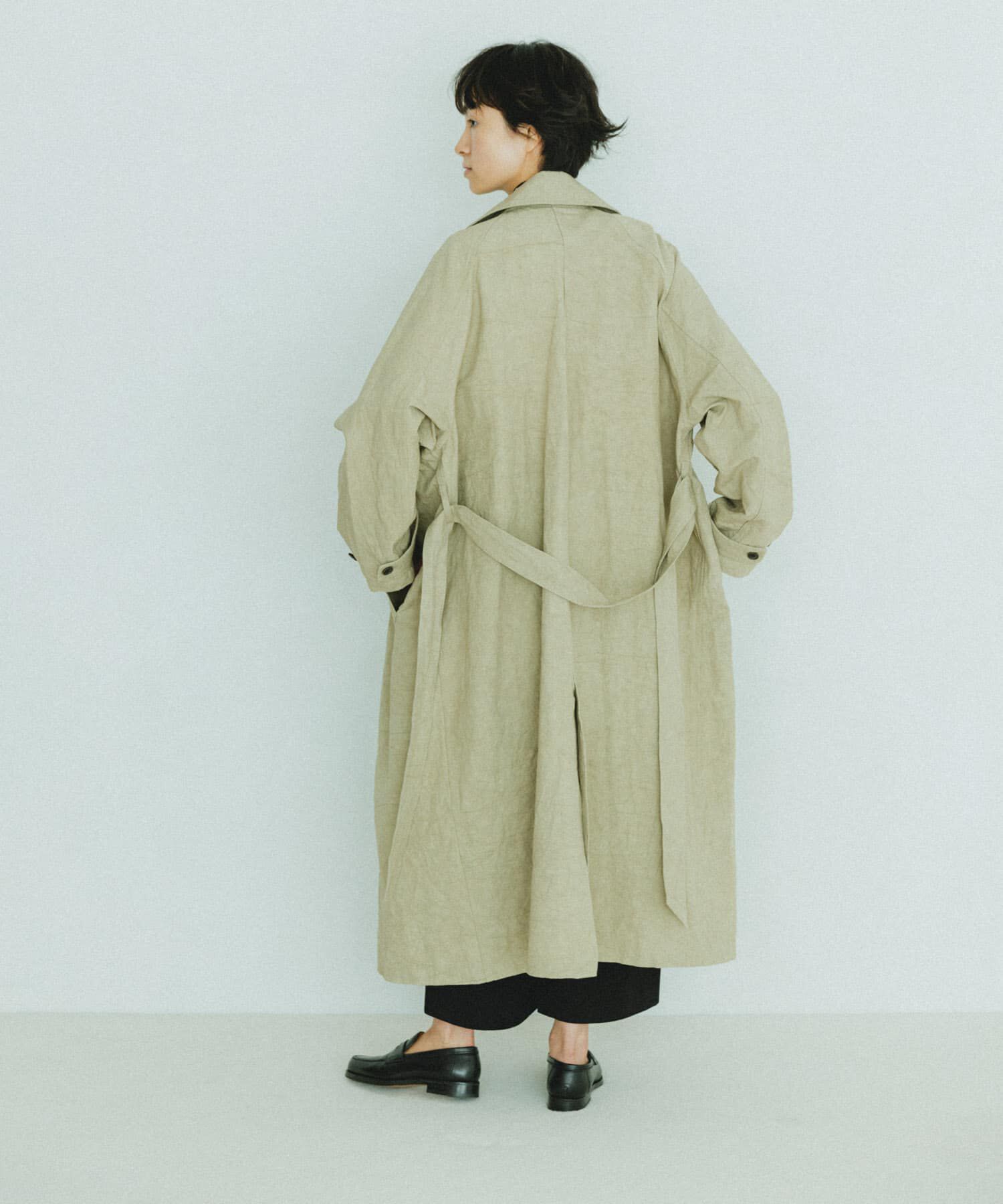 かぐれ「『ユニセックス』コットンリネンオーバートレンチコート」|トレンチコート|
