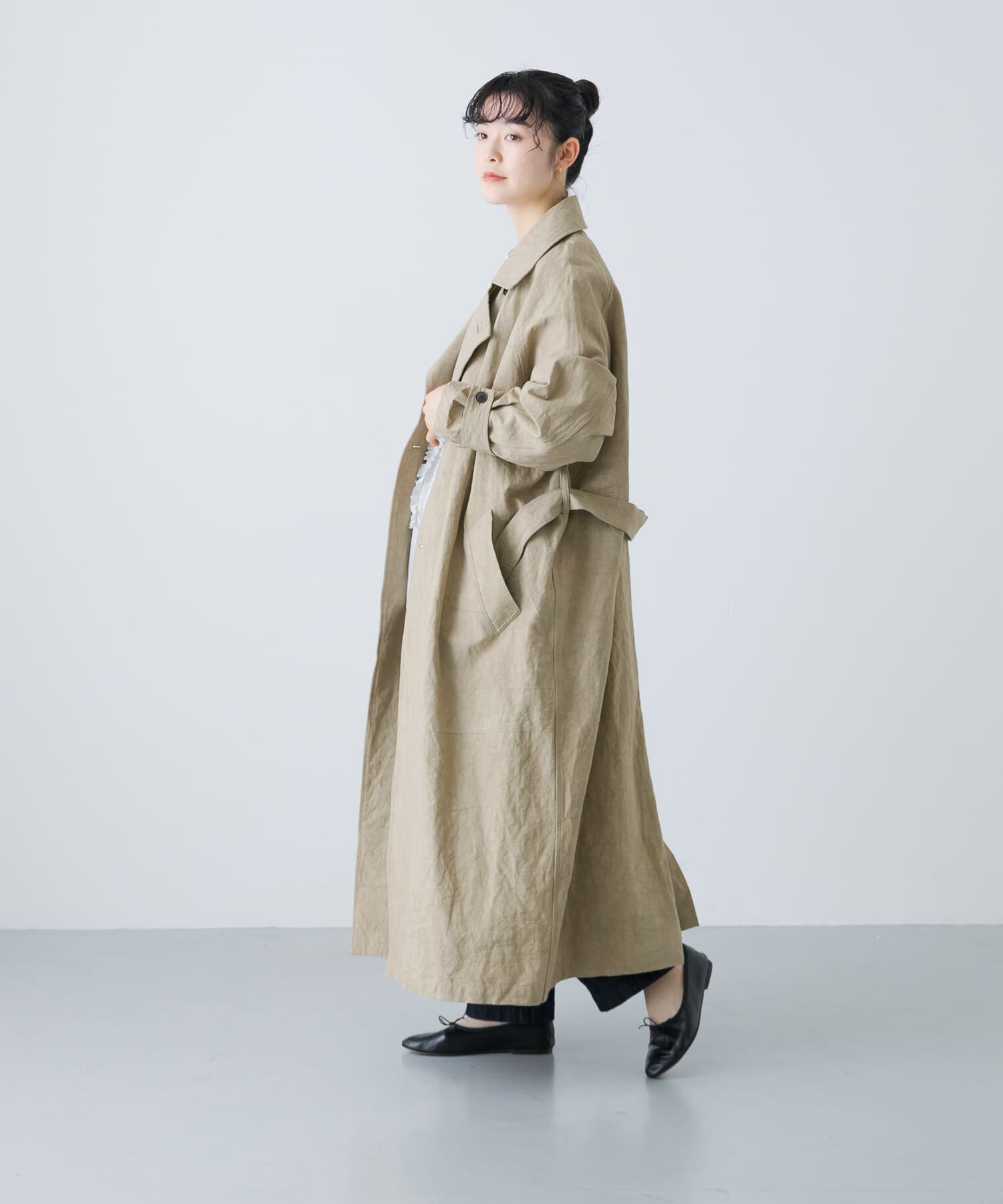 かぐれ「『ユニセックス』コットンリネンオーバートレンチコート」|トレンチコート|