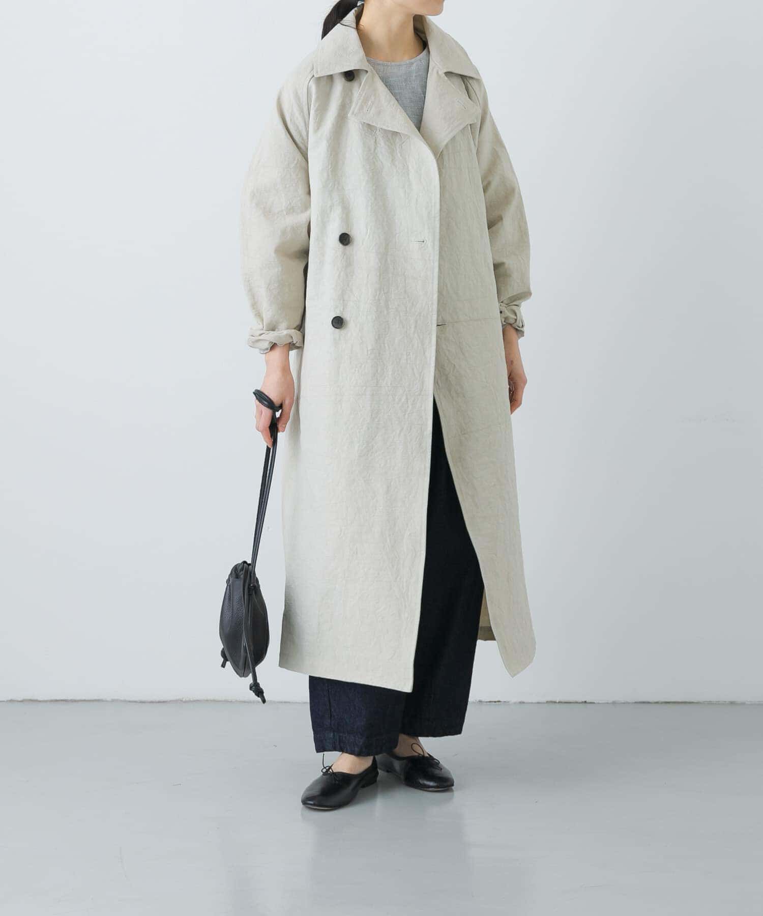 かぐれ「『ユニセックス』コットンリネンオーバートレンチコート」|トレンチコート|ライトベージュ