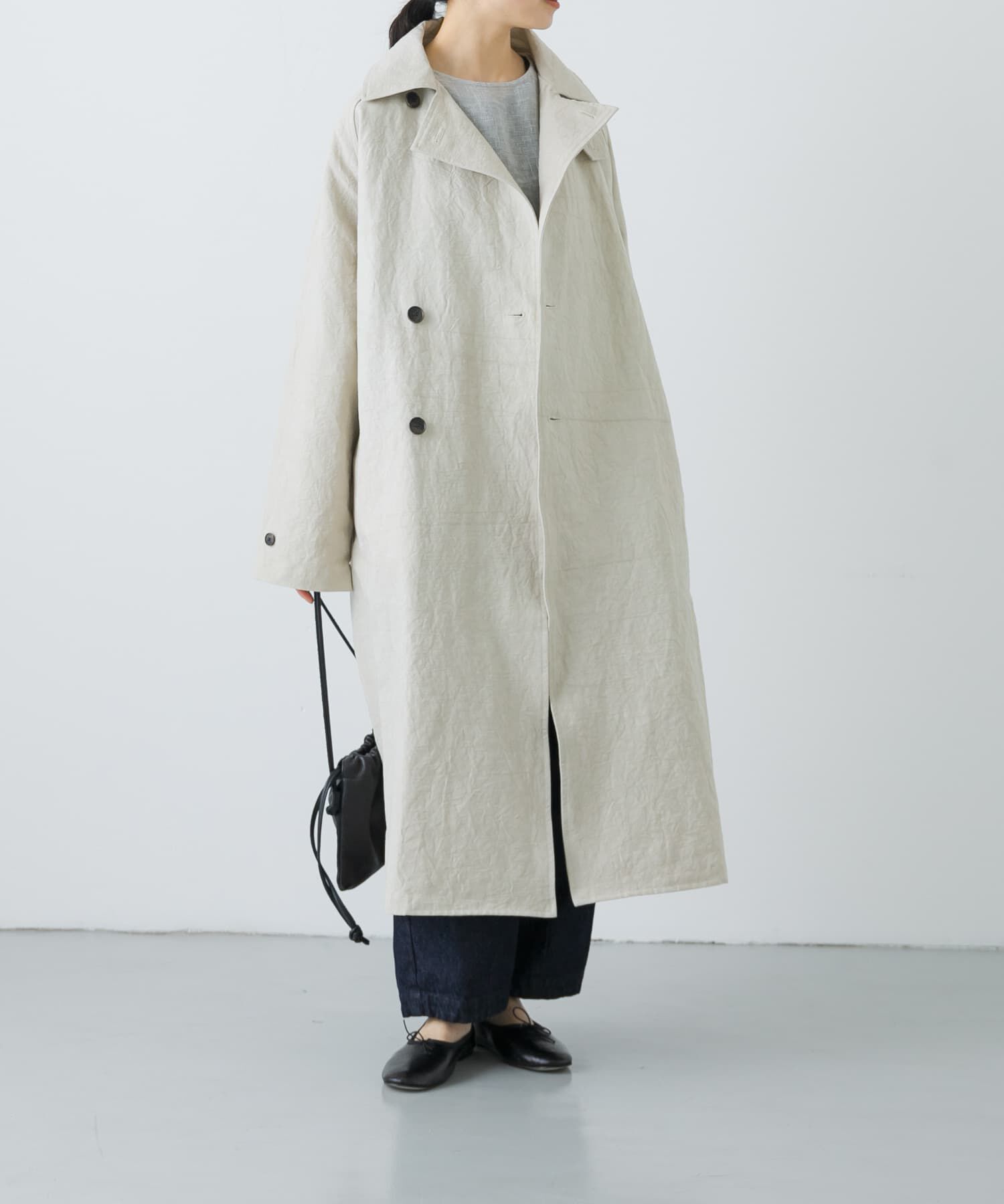 かぐれ「『ユニセックス』コットンリネンオーバートレンチコート」|トレンチコート|