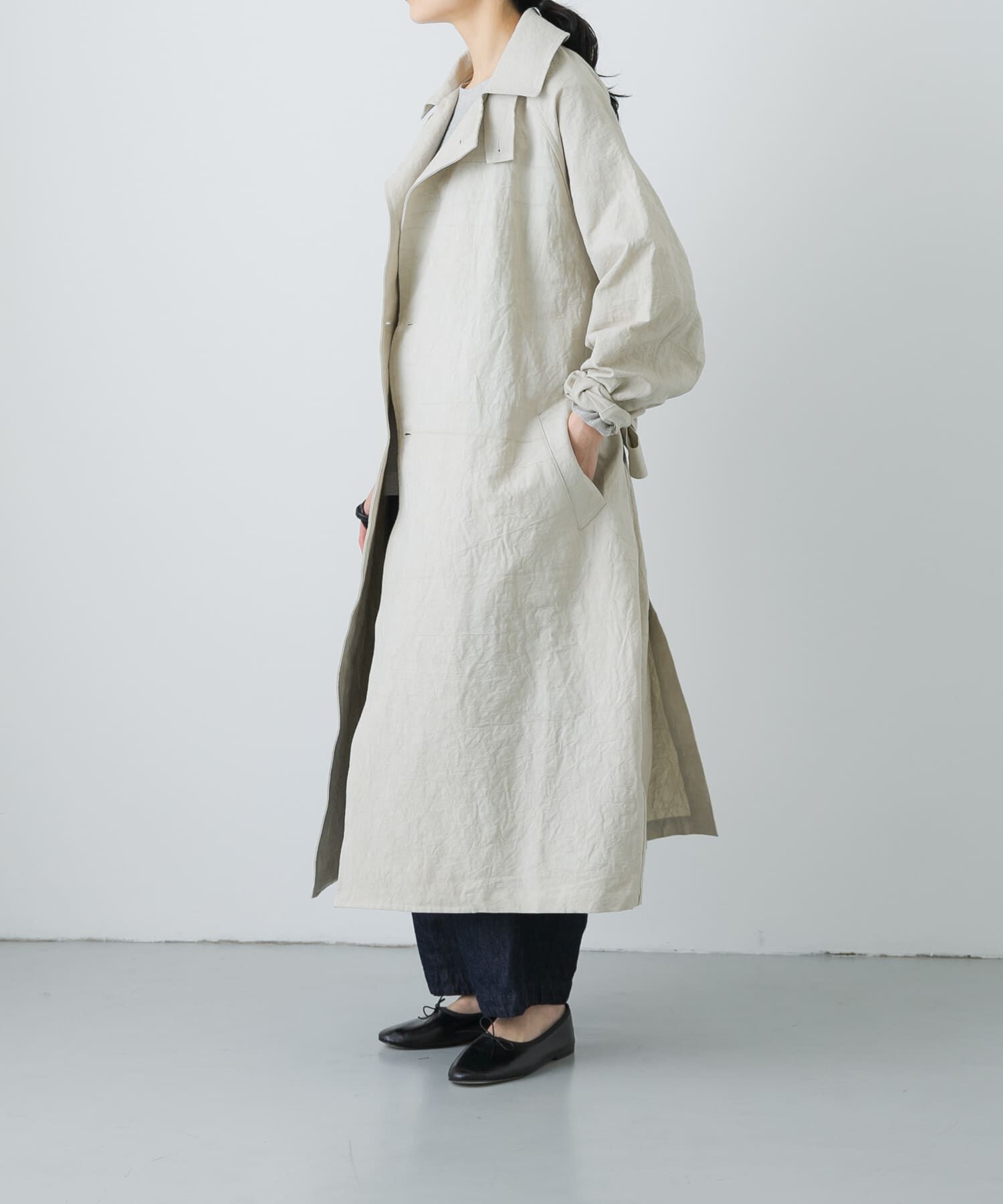 かぐれ「『ユニセックス』コットンリネンオーバートレンチコート」|トレンチコート|