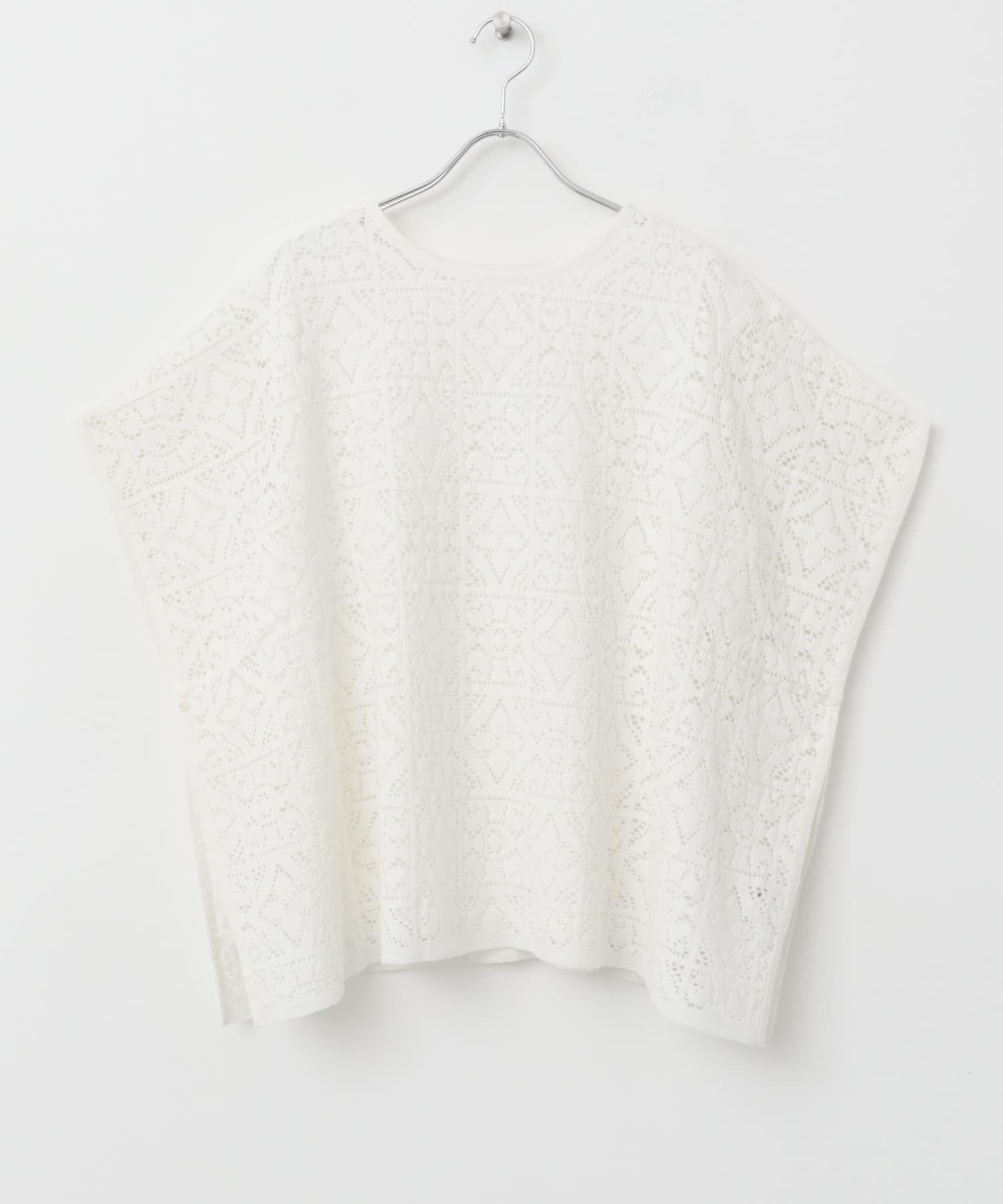 かぐれ「コットンレースポンチョプルオーバー」|Tシャツ・カットソー|