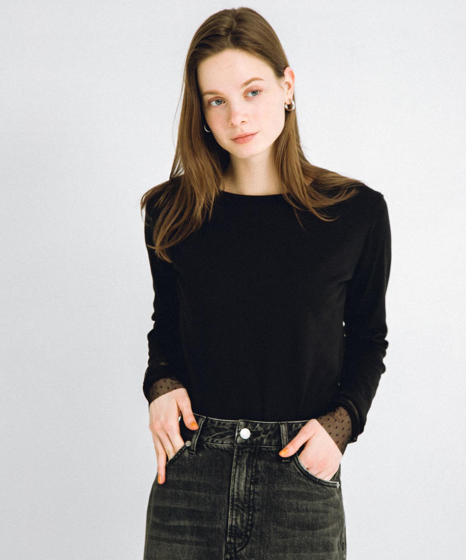 Sonny Label 「チュールスリーブレイヤードロングTシャツ」|Tシャツ・カットソー|