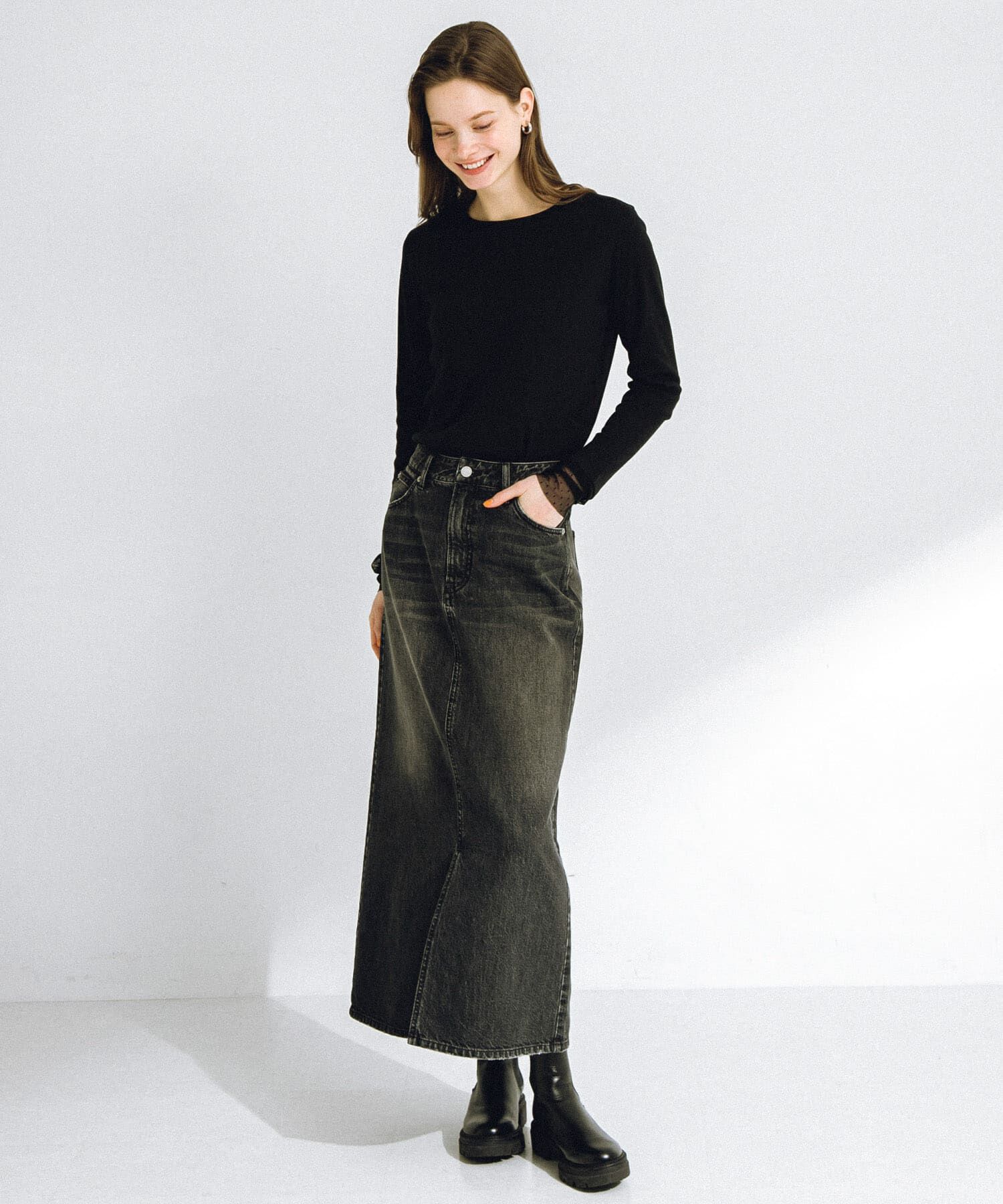 Sonny Label 「チュールスリーブレイヤードロングTシャツ」|Tシャツ・カットソー|