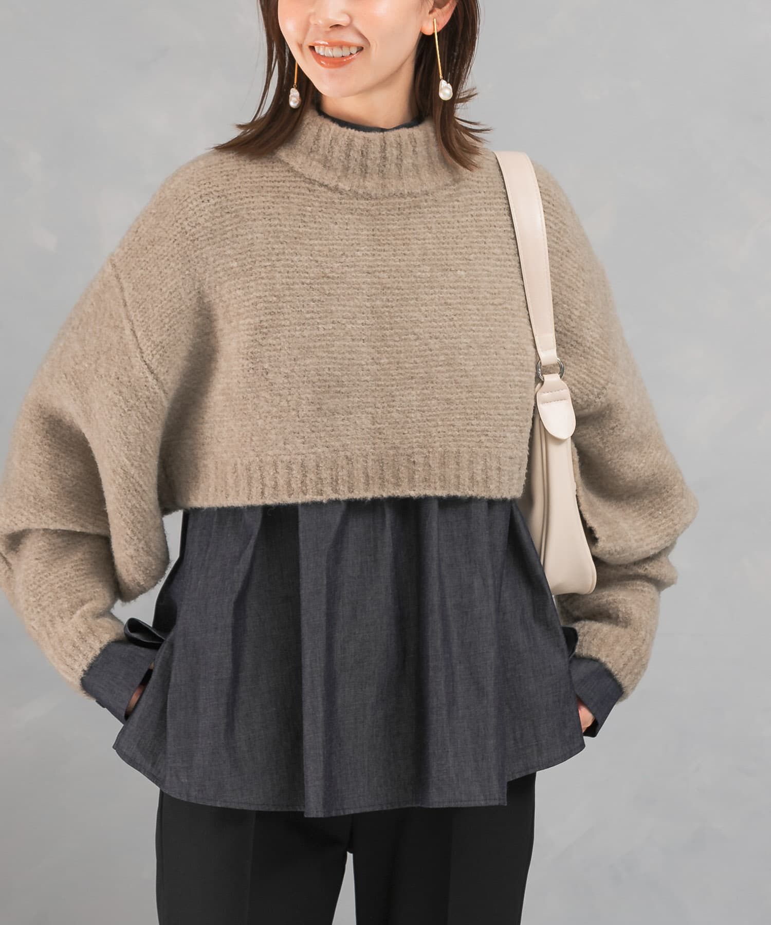 URBAN RESEARCH ROSSO「クロップドマルチウェイニット」|ニット・セーター|