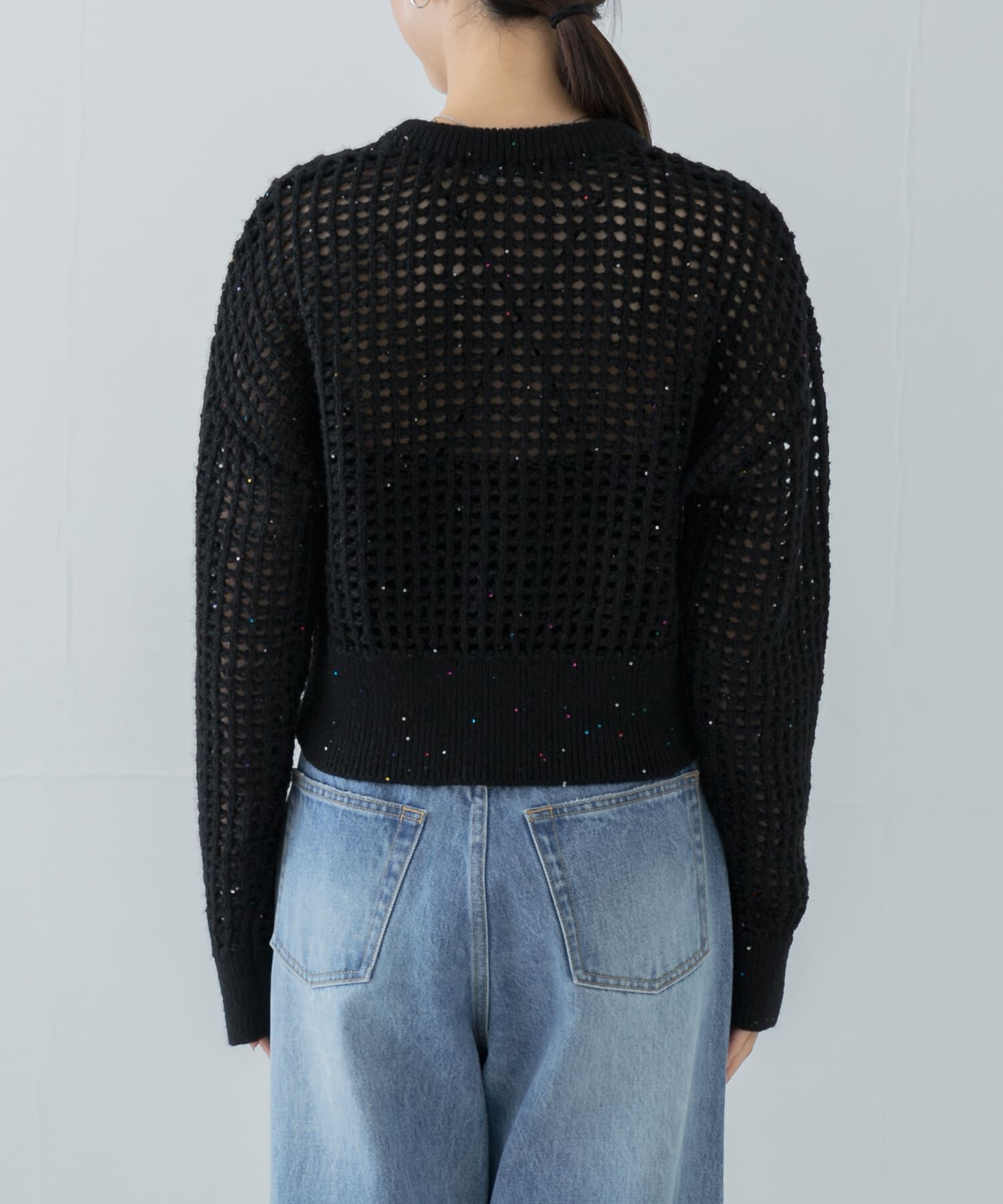 URBAN RESEARCH「スパンコールメッシュニットカーディガン」|カーディガン|