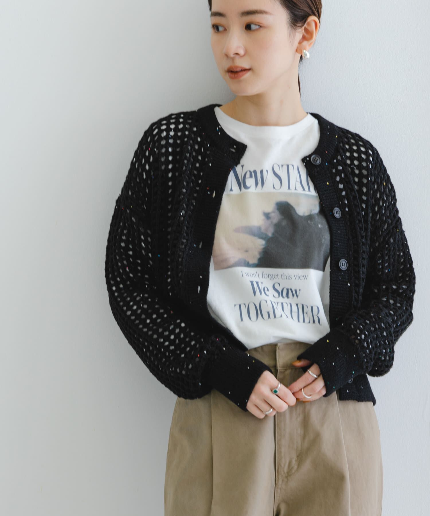 URBAN RESEARCH「スパンコールメッシュニットカーディガン」|カーディガン|