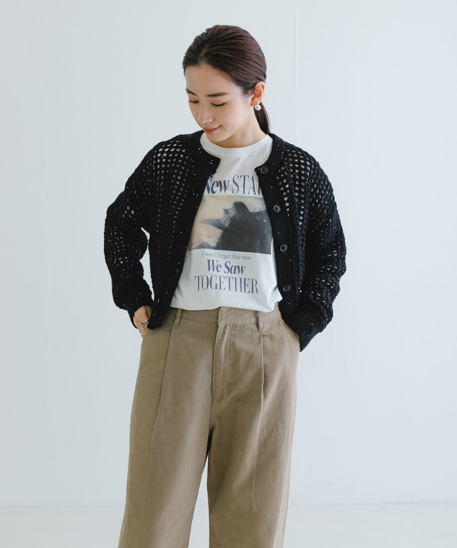 URBAN RESEARCH「スパンコールメッシュニットカーディガン」|カーディガン|