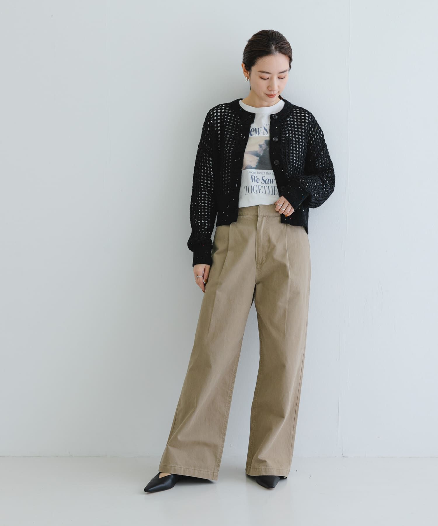 URBAN RESEARCH「スパンコールメッシュニットカーディガン」|カーディガン|