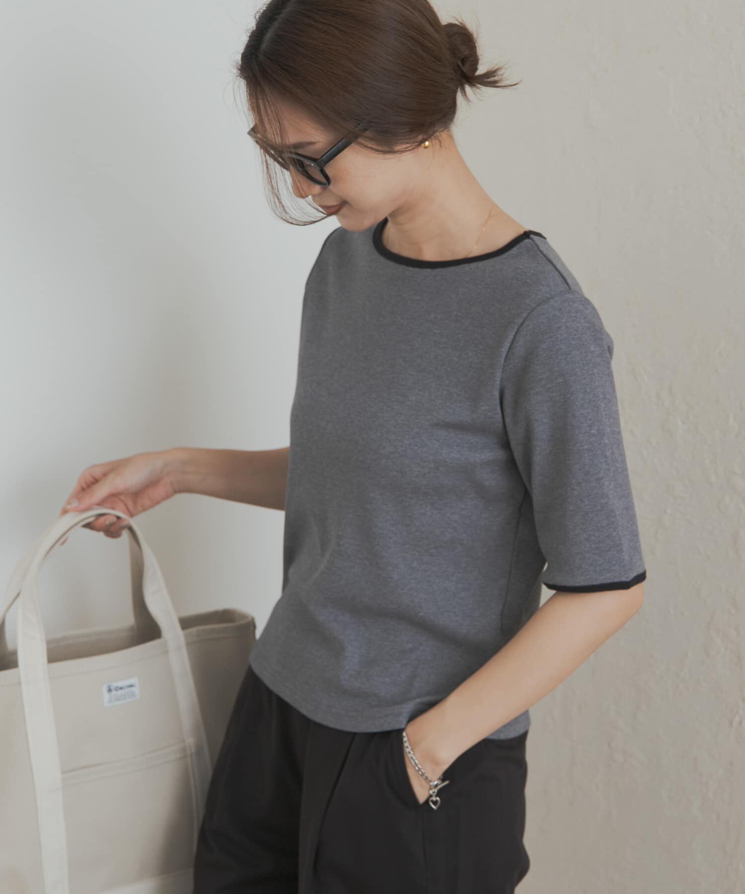 URBAN RESEARCH DOORS「5分袖リンガーTシャツ」|Tシャツ・カットソー|