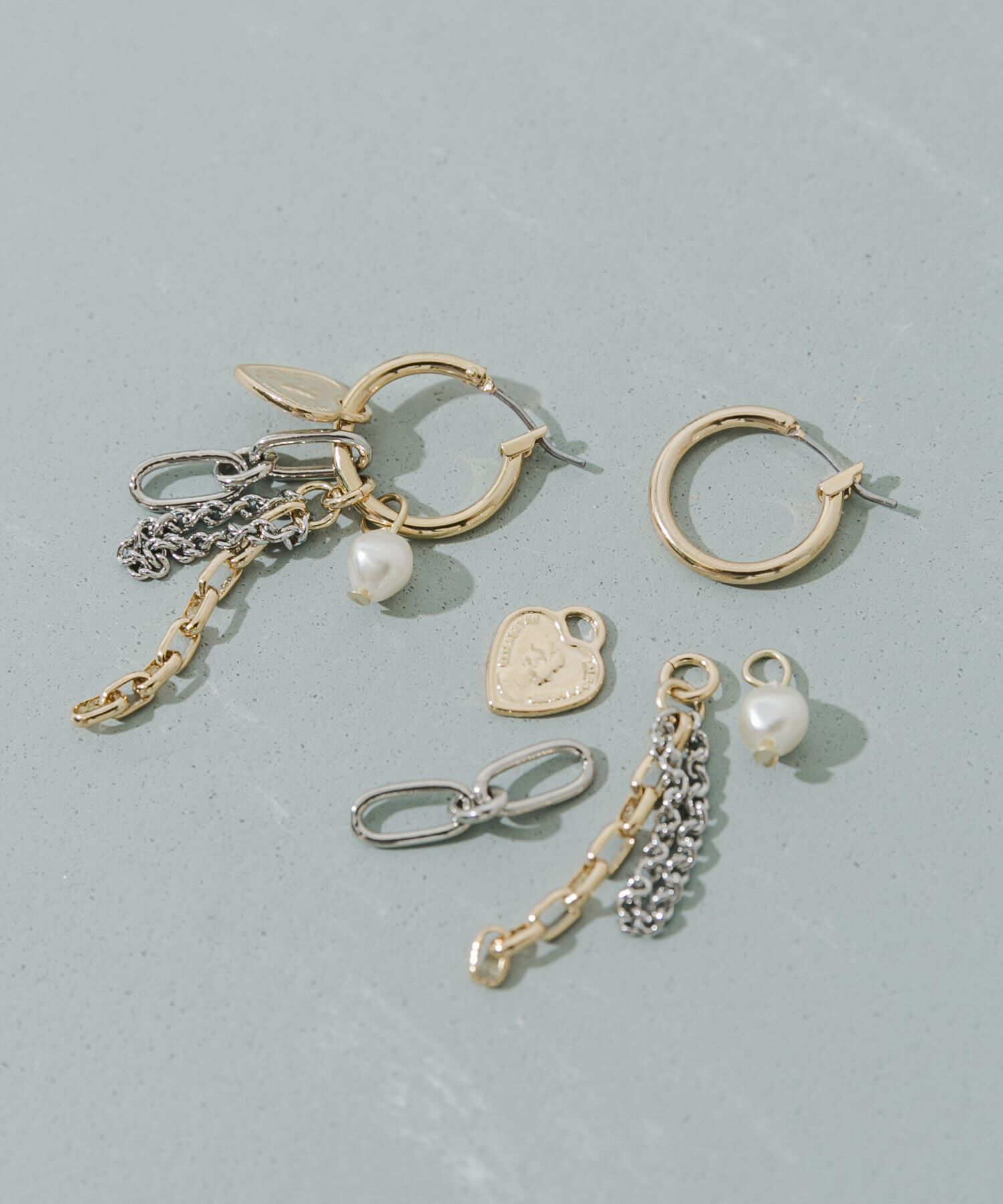 SMELLY「ハートコインチャームマルチWAYフープピアス」|ピアス|