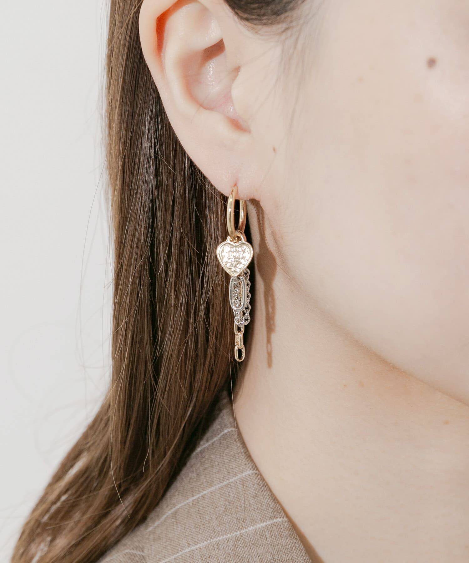 SMELLY「ハートコインチャームマルチWAYフープピアス」|ピアス|