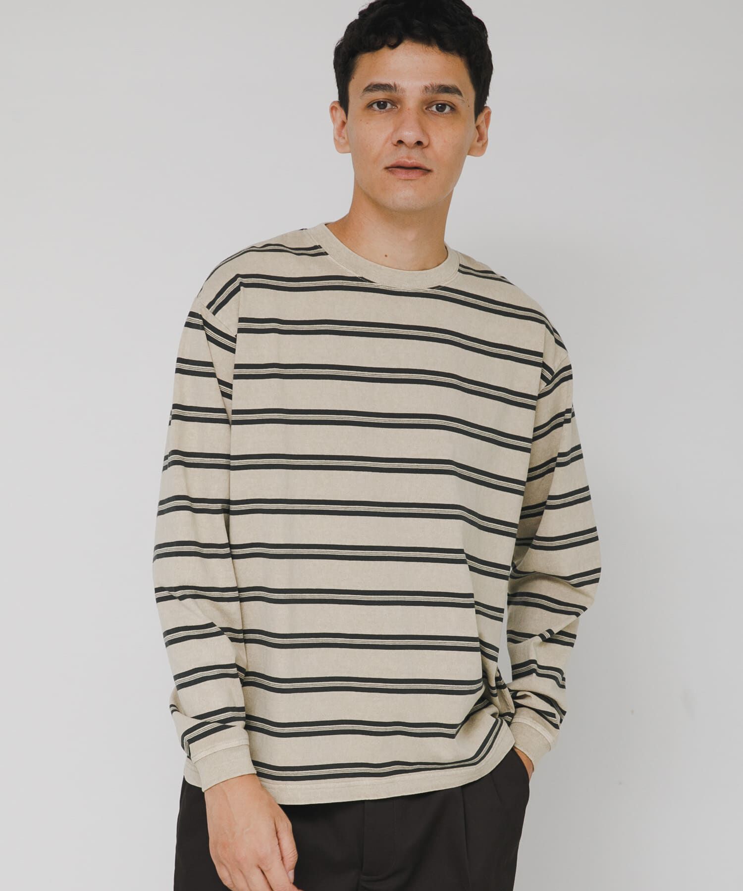Sonny Label 「ピグメントボーダーロングスリーブTシャツ」|Tシャツ・カットソー|