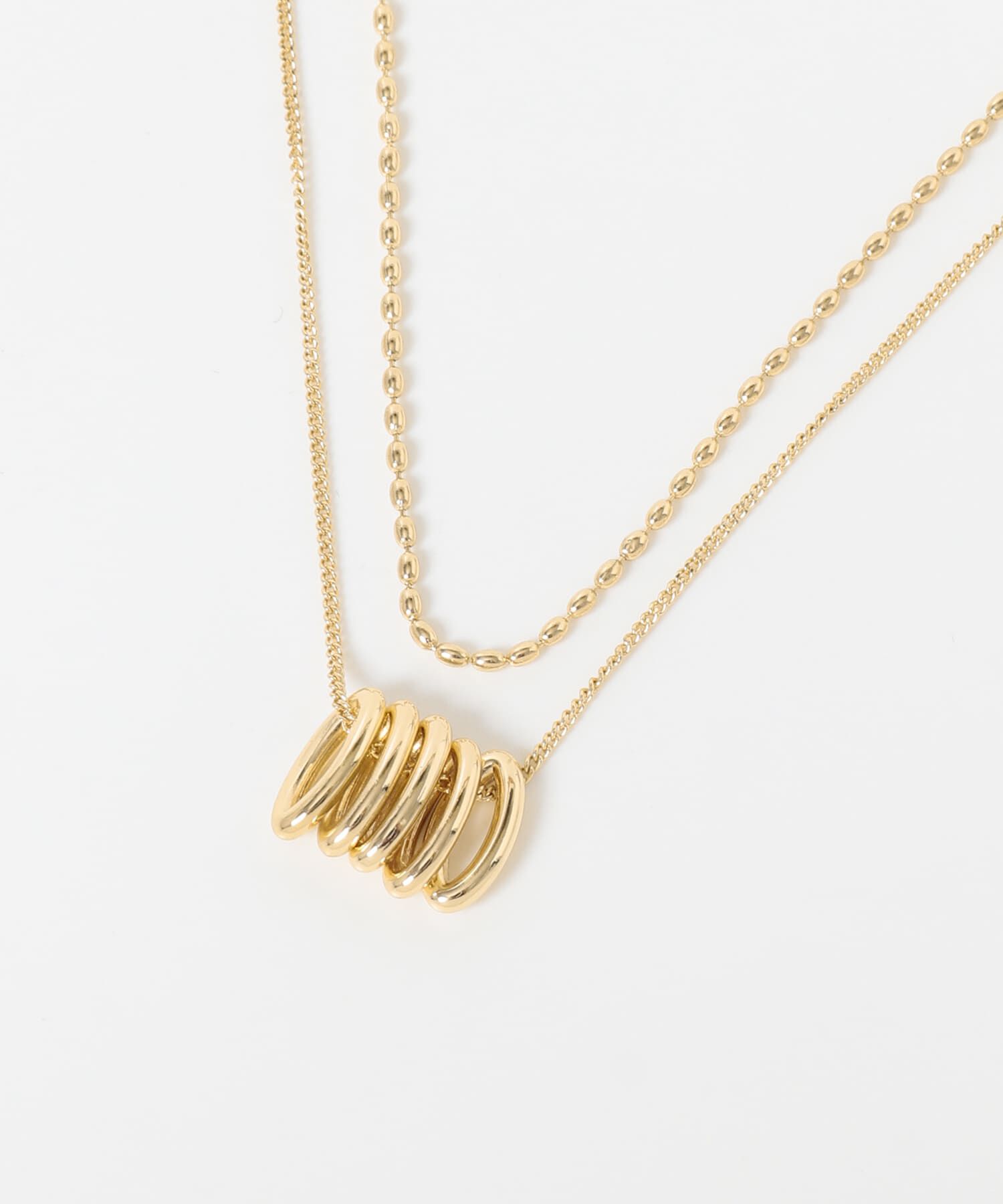 SMELLY「オーバルフープチャーム2セットネックレス」|ネックレス|