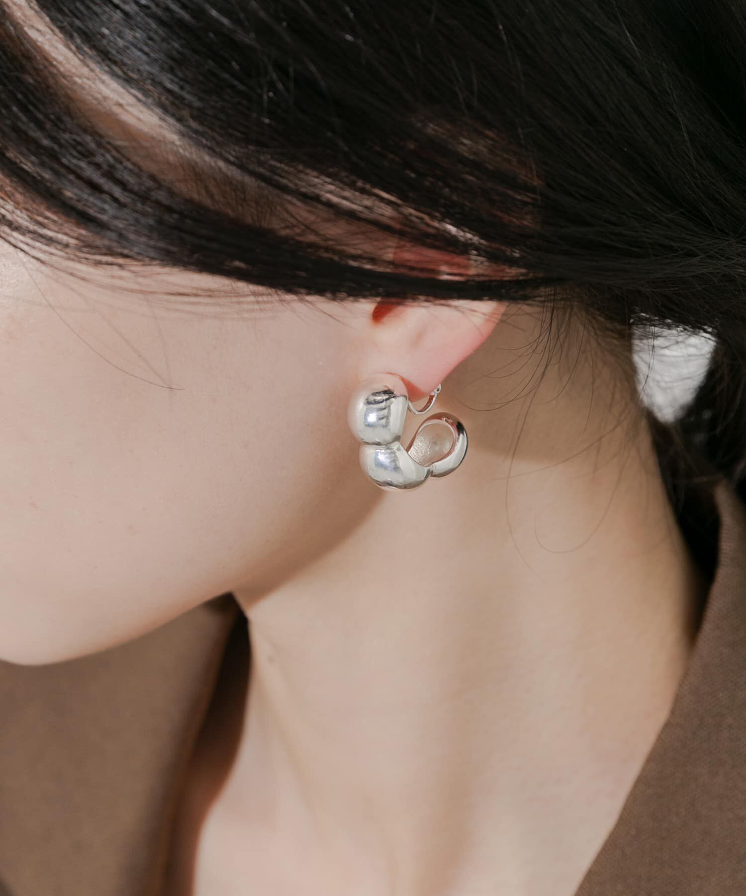 SMELLY「メタルデザインボリュームイヤリング」|イヤリング|