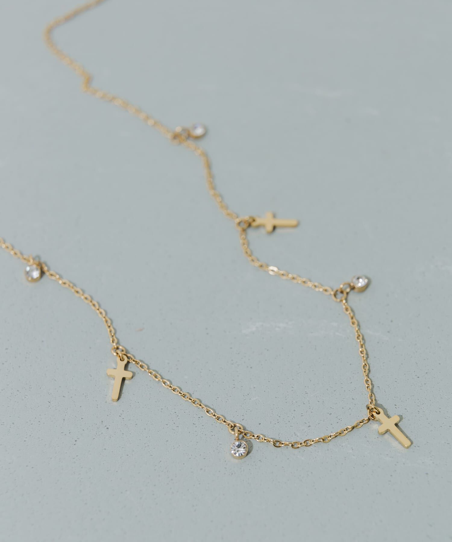 SMELLY「ステンレスクロスチャームネックレス」|ネックレス|