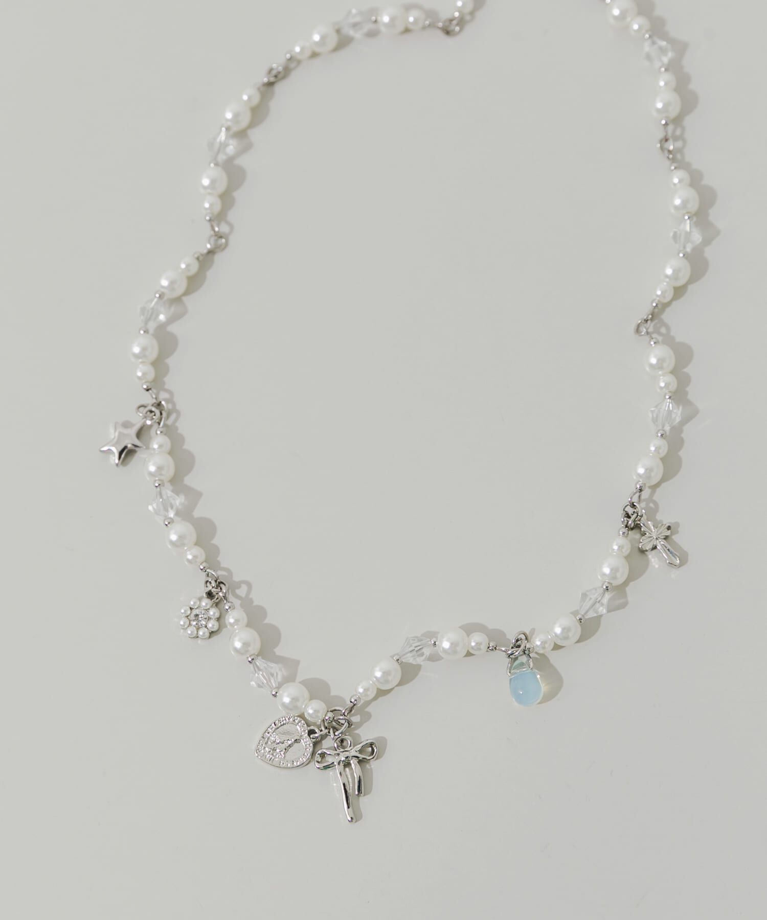 SMELLY「キラキラチャームパールネックレス」|ネックレス|