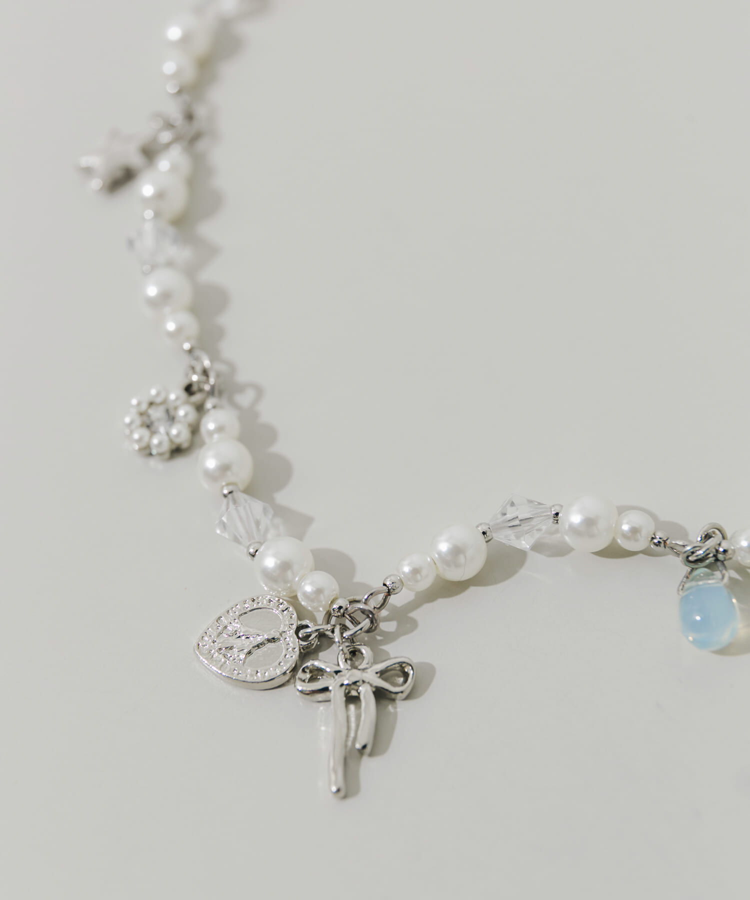 SMELLY「キラキラチャームパールネックレス」|ネックレス|