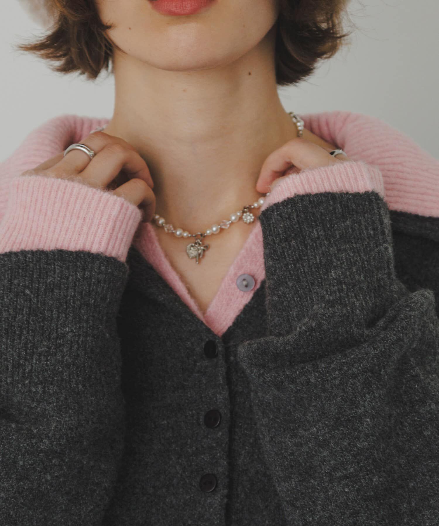 SMELLY「キラキラチャームパールネックレス」|ネックレス|