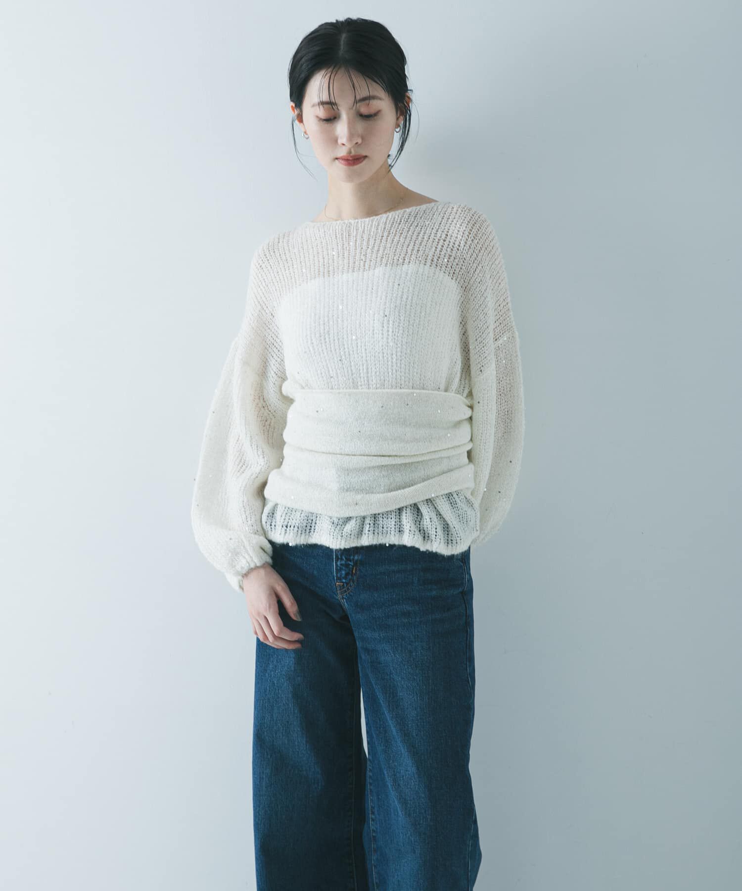 URBAN RESEARCH「スパンコールモヘヤルーズニット」|ニット・セーター|