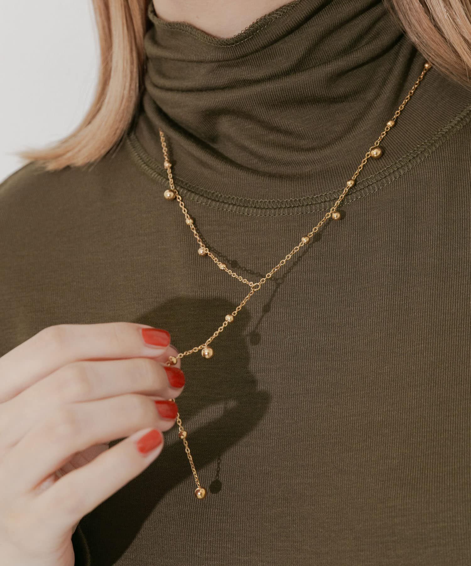 SMELLY「ステンレスランダムボールYネックレス」|ネックレス|