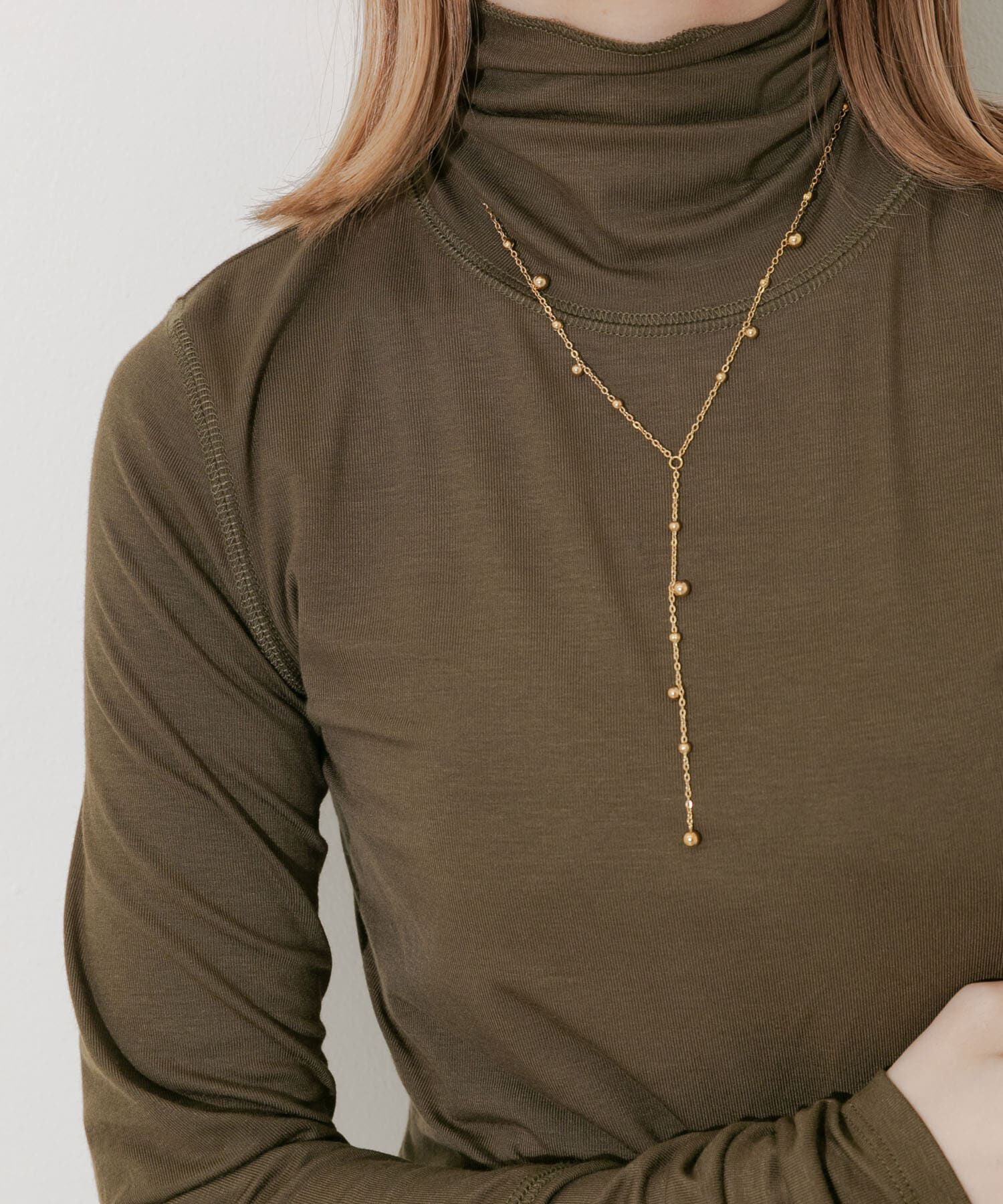 SMELLY「ステンレスランダムボールYネックレス」|ネックレス|