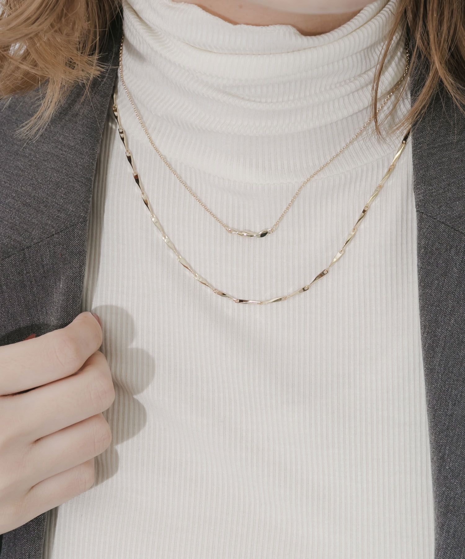 SMELLY「ニュアンストップバーチェーン2セットネックレス」|ネックレス|