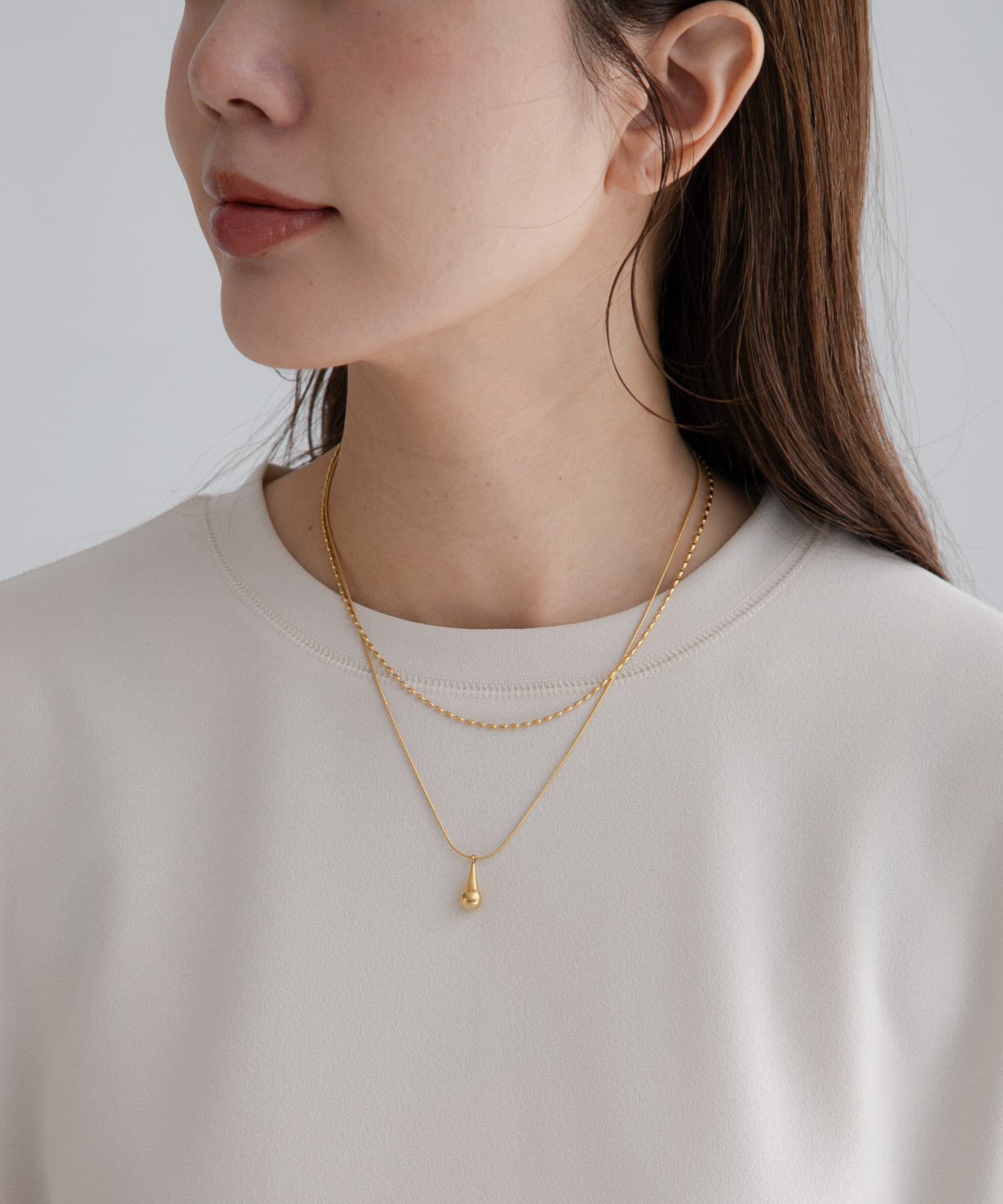 Sonny Label 「ステンレス二連ドロップネックレス」|ネックレス|