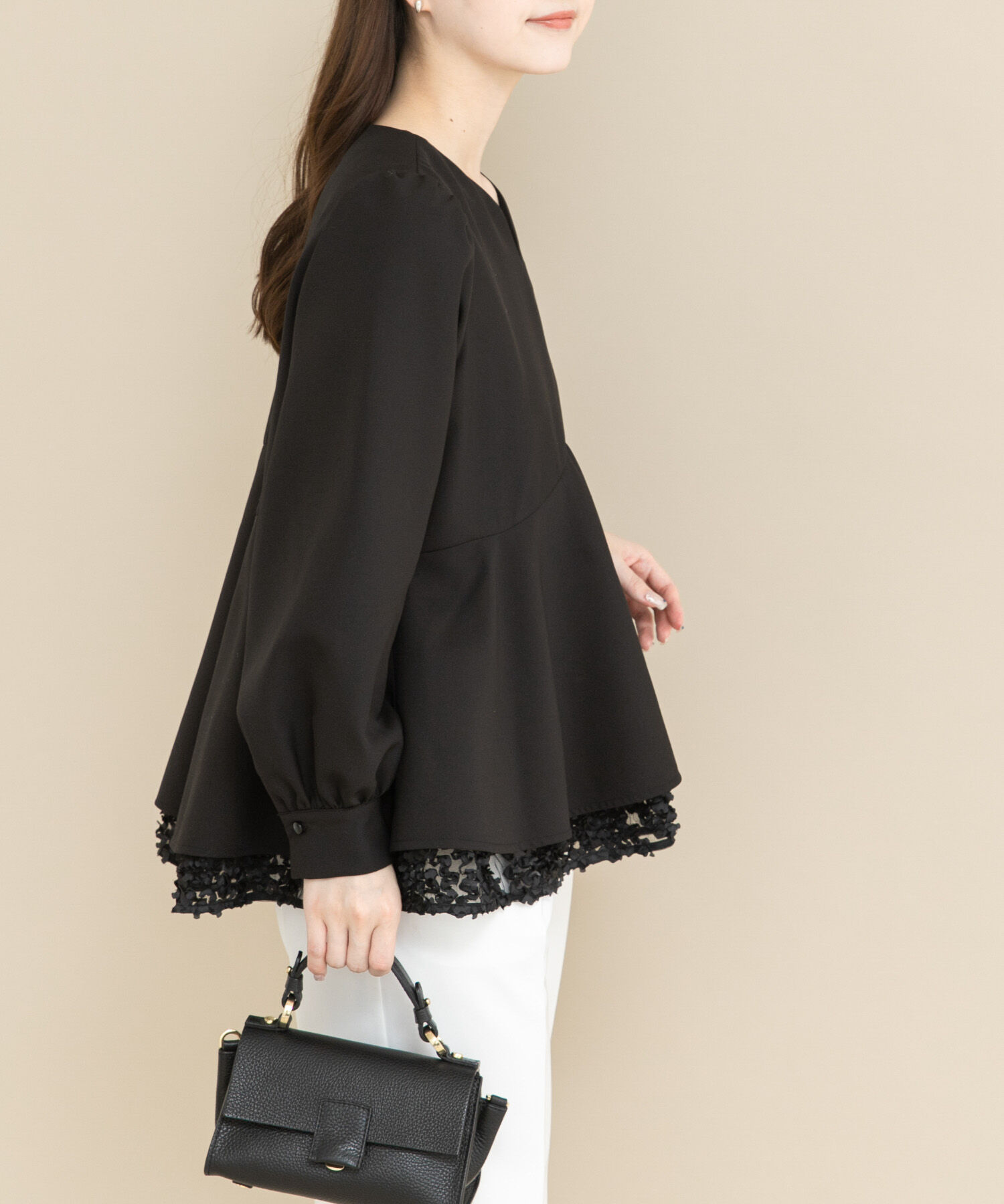 URBAN RESEARCH ROSSO「『WEB限定』レイヤードペプラムブラウス」|シャツ・ブラウス|