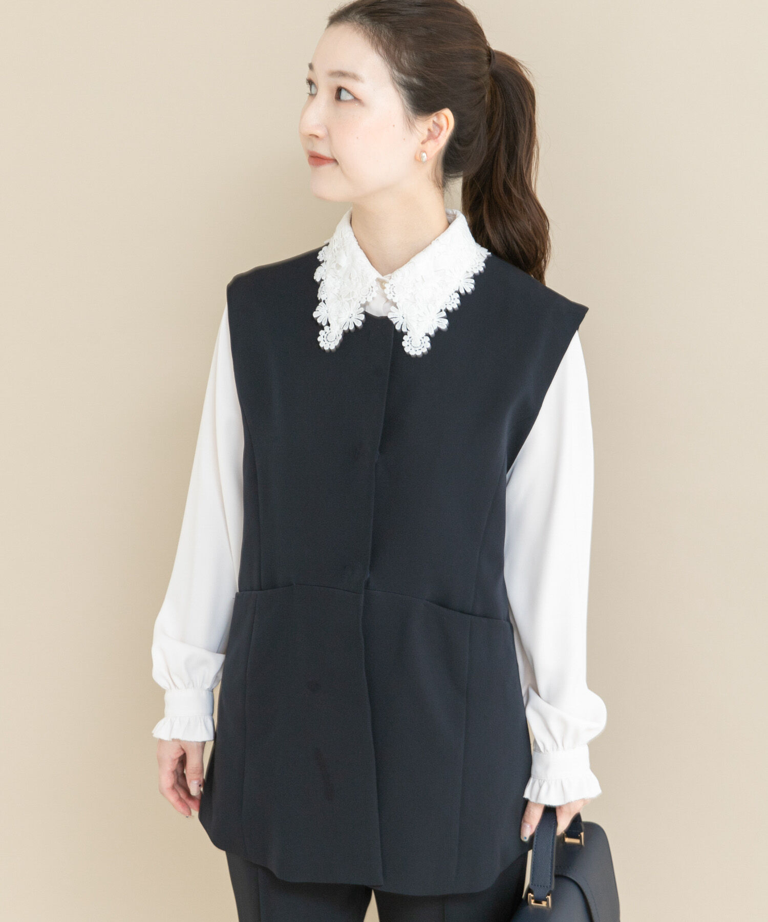 URBAN RESEARCH ROSSO「『WEB/一部店舗限定』レースカラーブラウス」|シャツ・ブラウス|