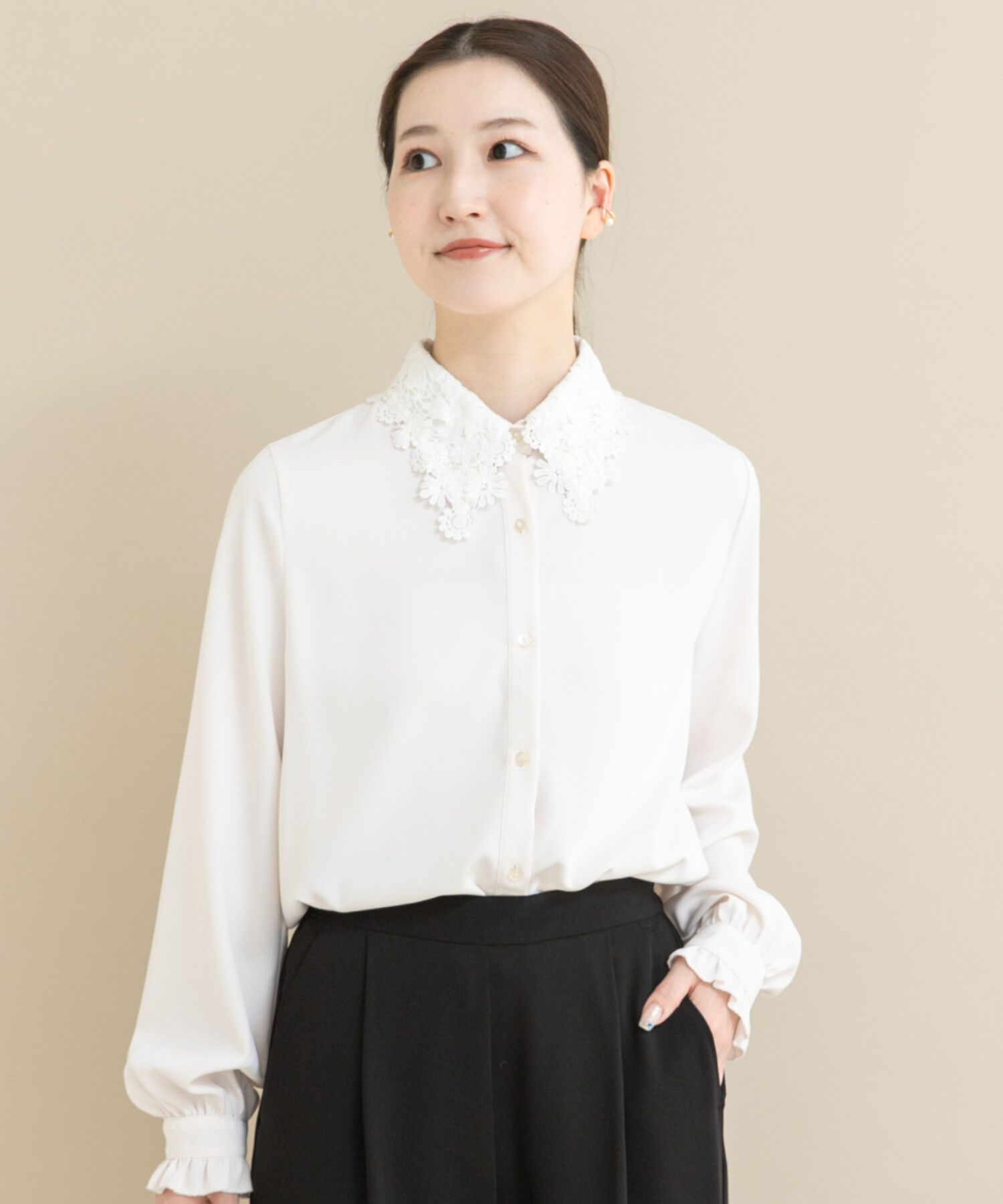 URBAN RESEARCH ROSSO「『WEB/一部店舗限定』レースカラーブラウス」|シャツ・ブラウス|