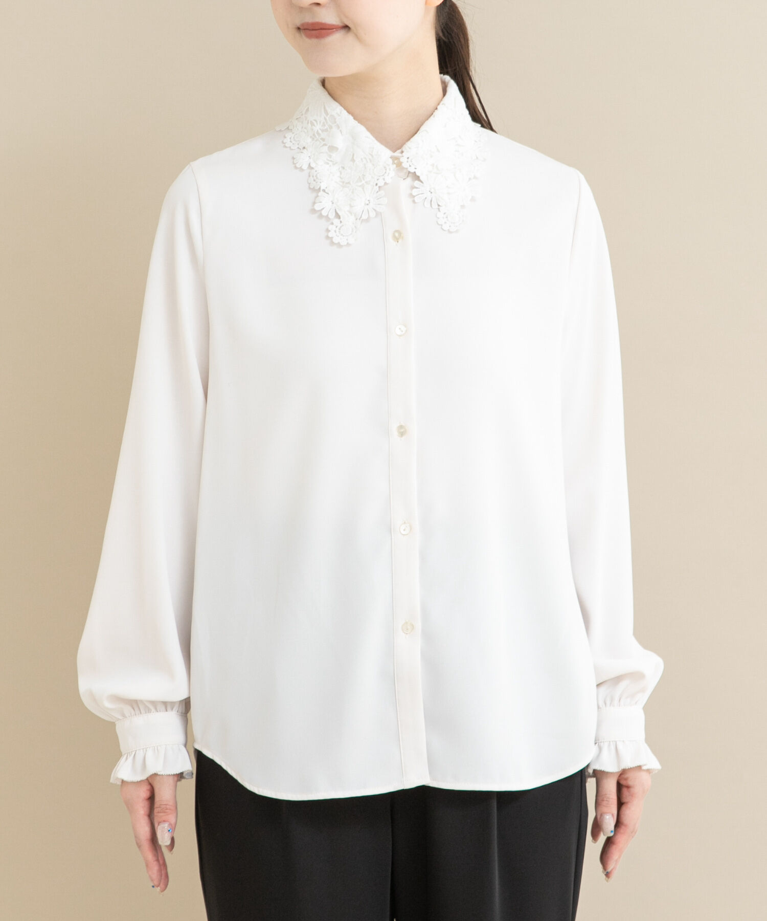 URBAN RESEARCH ROSSO「『WEB/一部店舗限定』レースカラーブラウス」|シャツ・ブラウス|