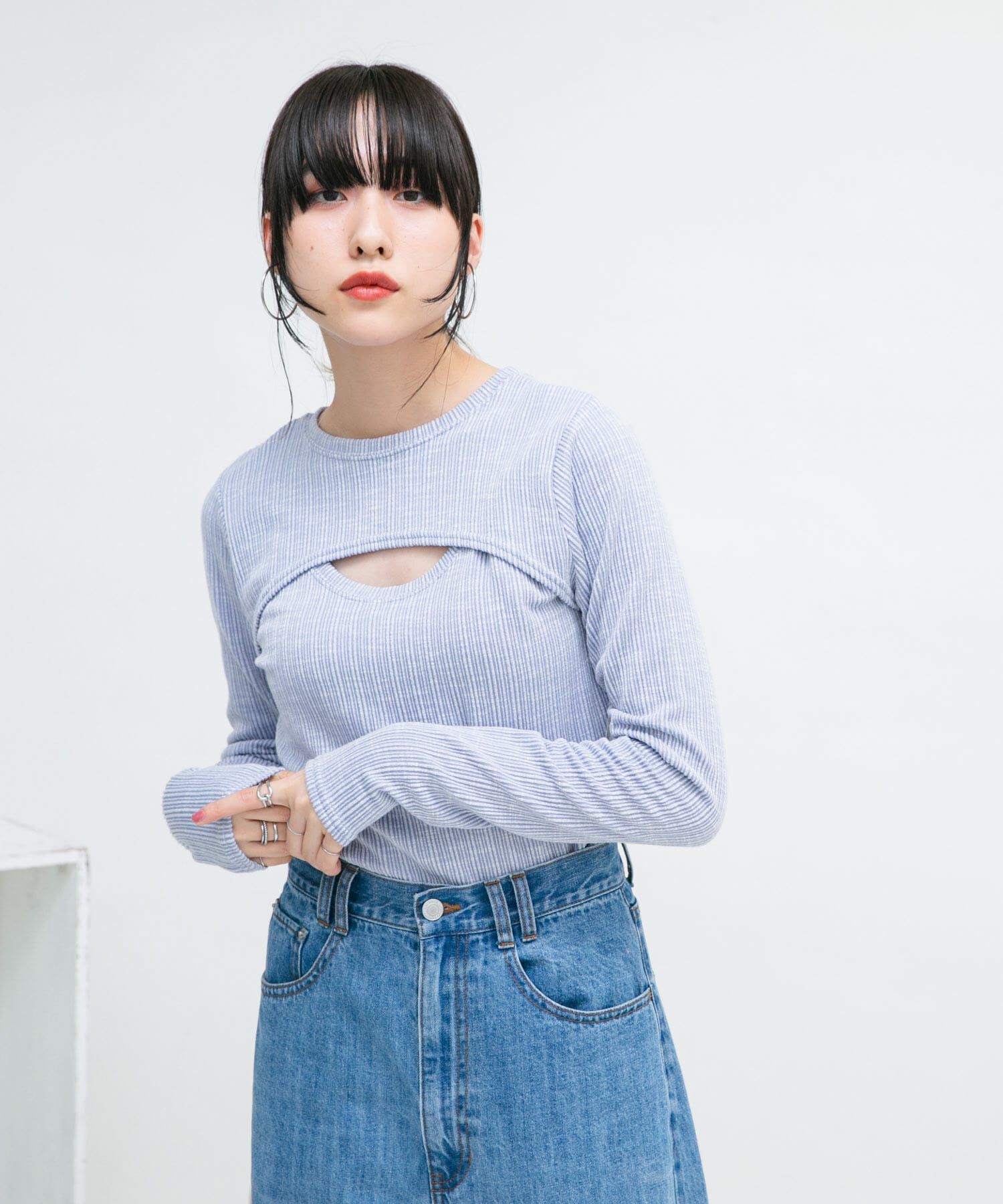  「2WAYフロントスリットカットソー」|Tシャツ・カットソー|