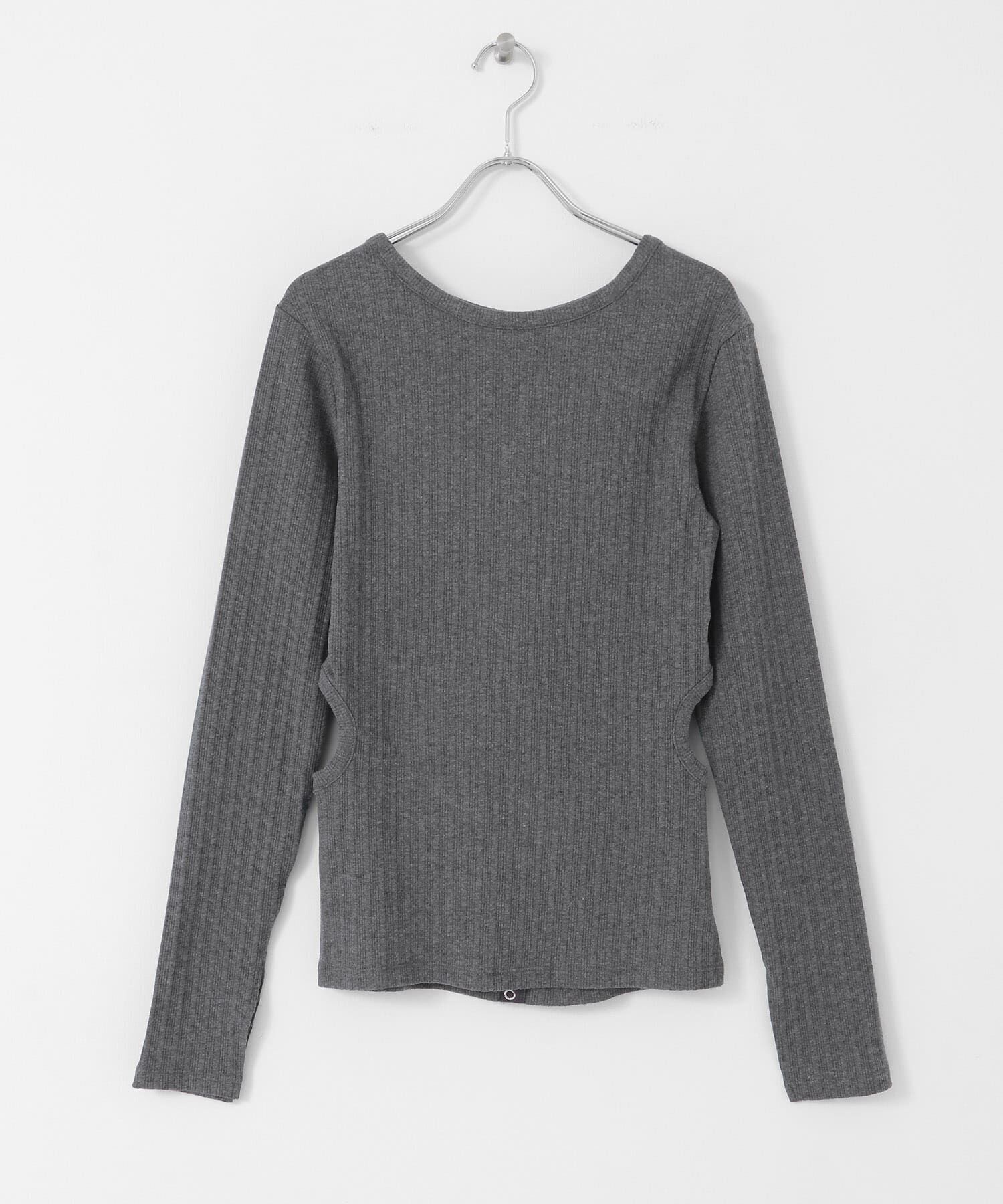  「カットアウトリブカットソー」|Tシャツ・カットソー|