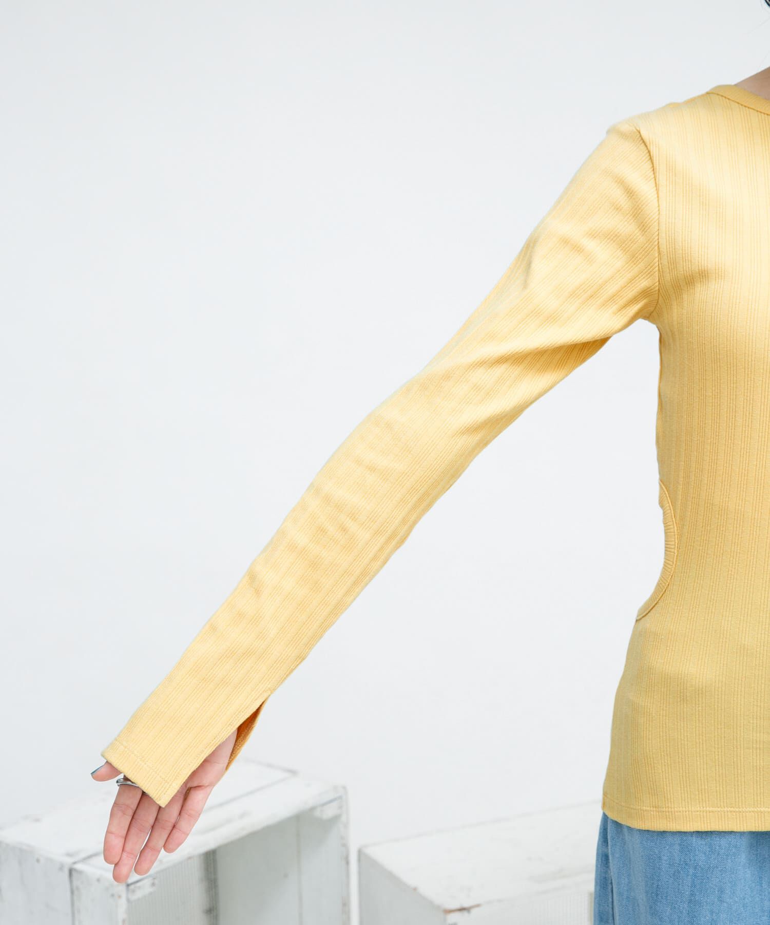  「カットアウトリブカットソー」|Tシャツ・カットソー|