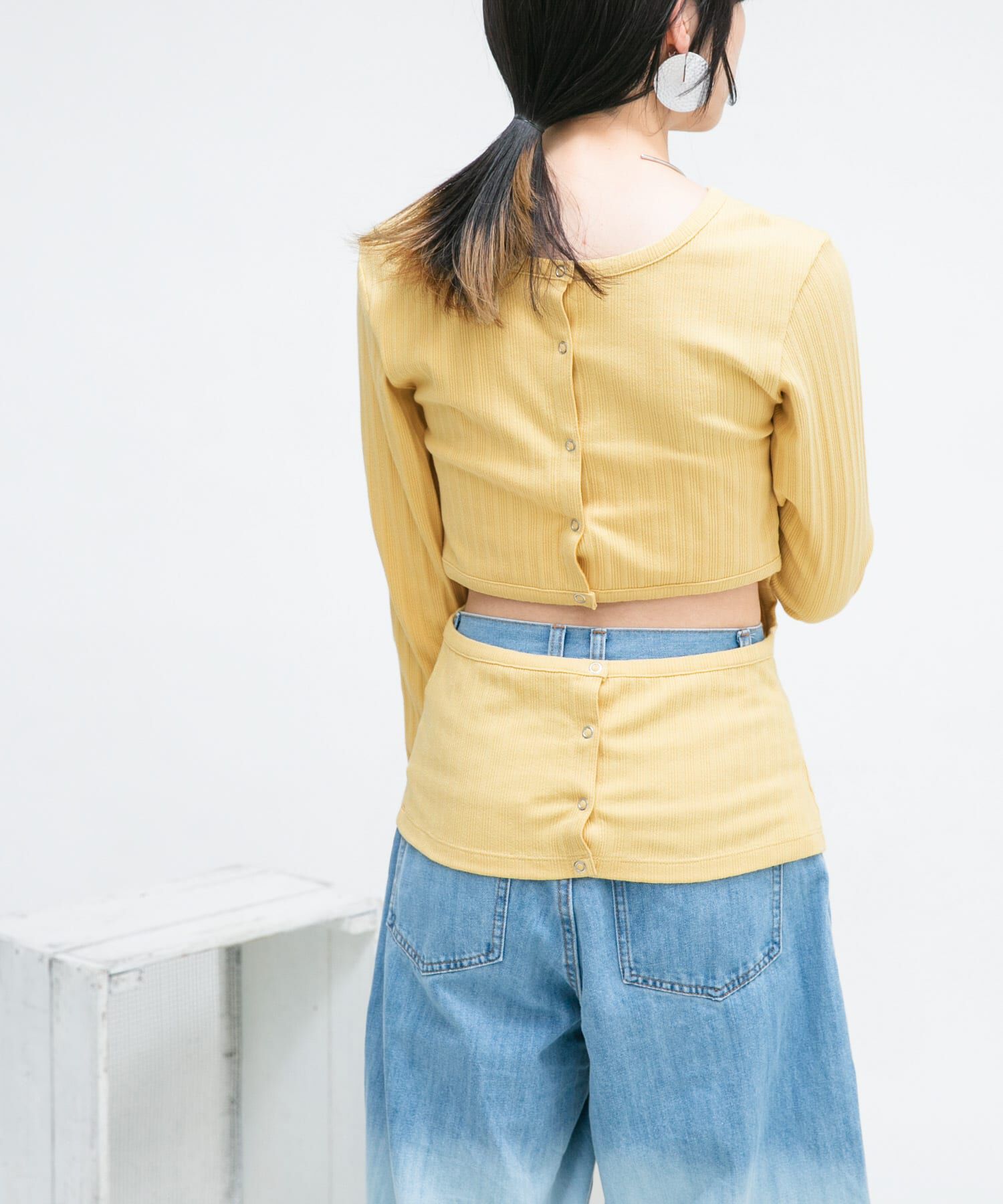  「カットアウトリブカットソー」|Tシャツ・カットソー|