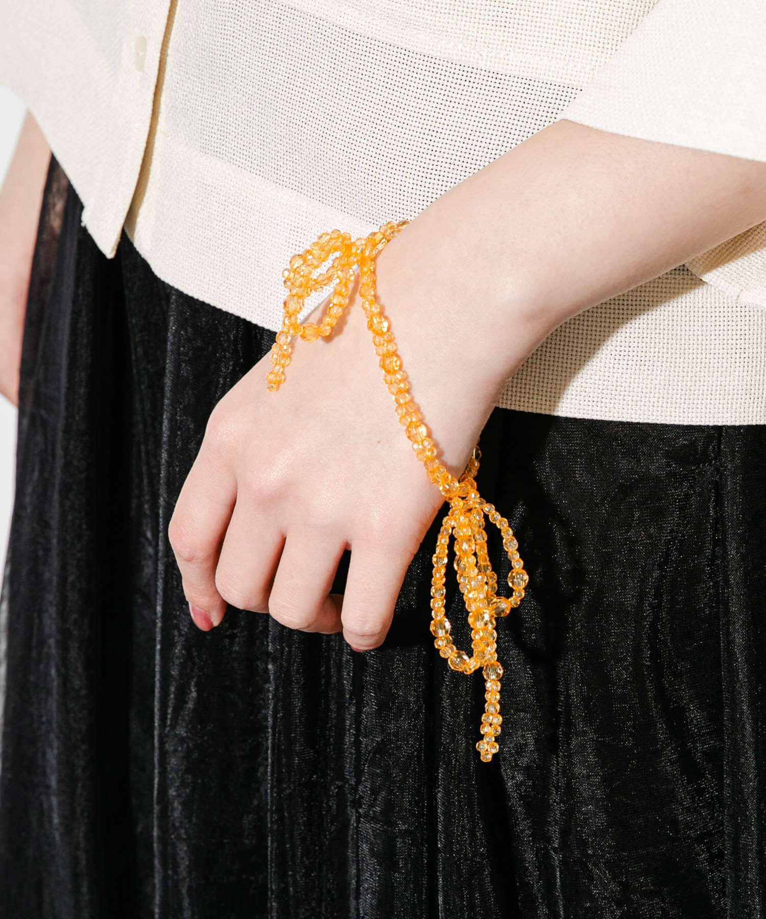  「リボンビーズブレスレット」|ブレスレット・バングル|