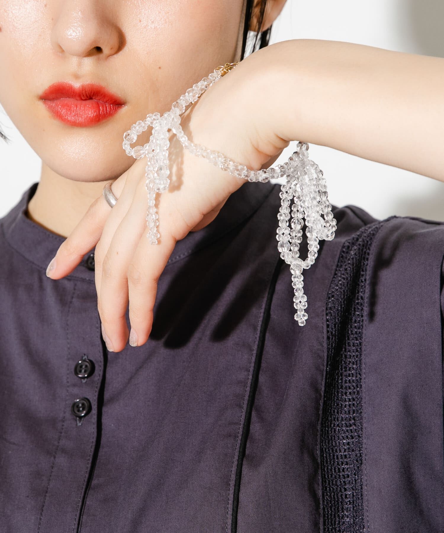  「リボンビーズブレスレット」|ブレスレット・バングル|