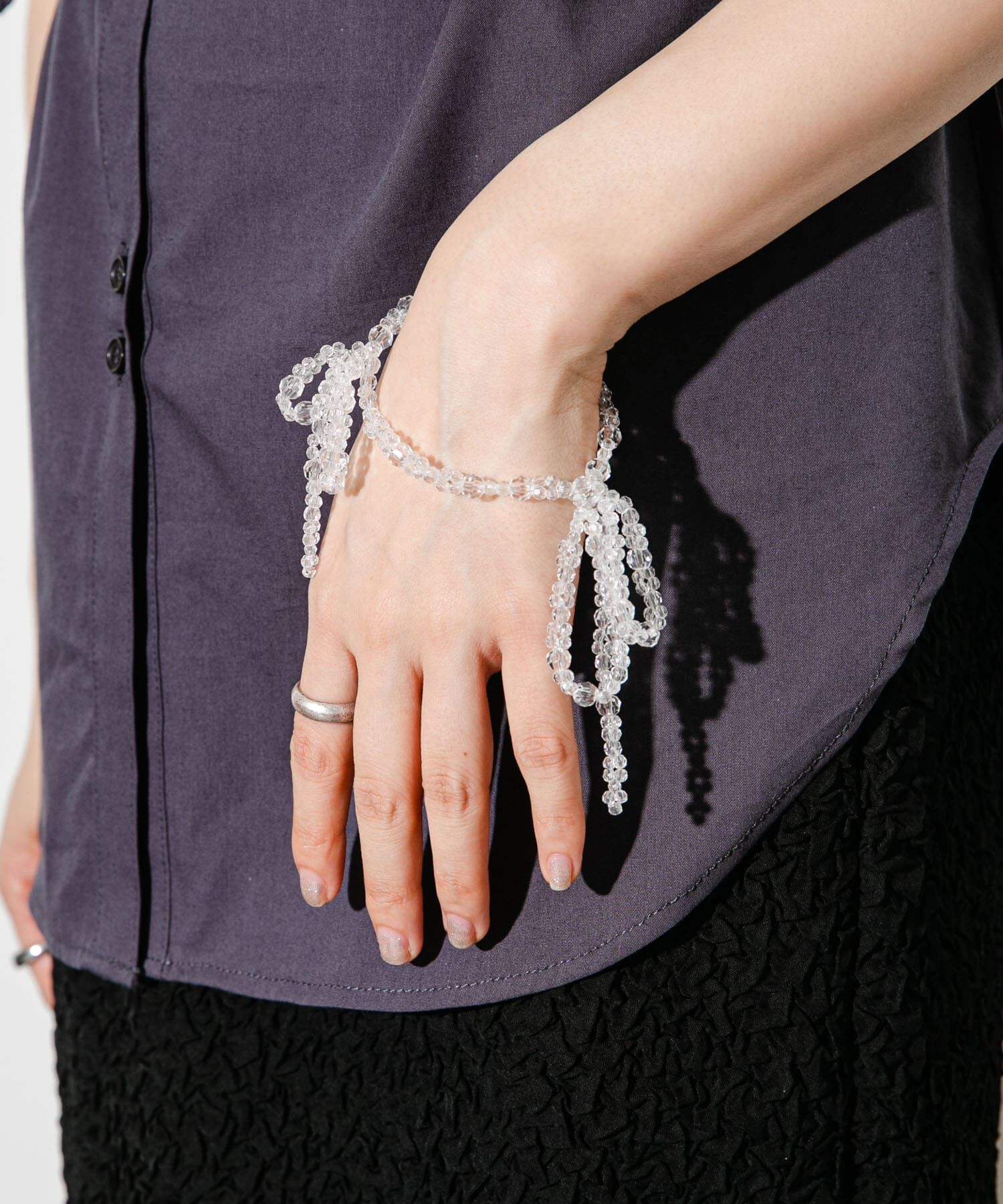  「リボンビーズブレスレット」|ブレスレット・バングル|