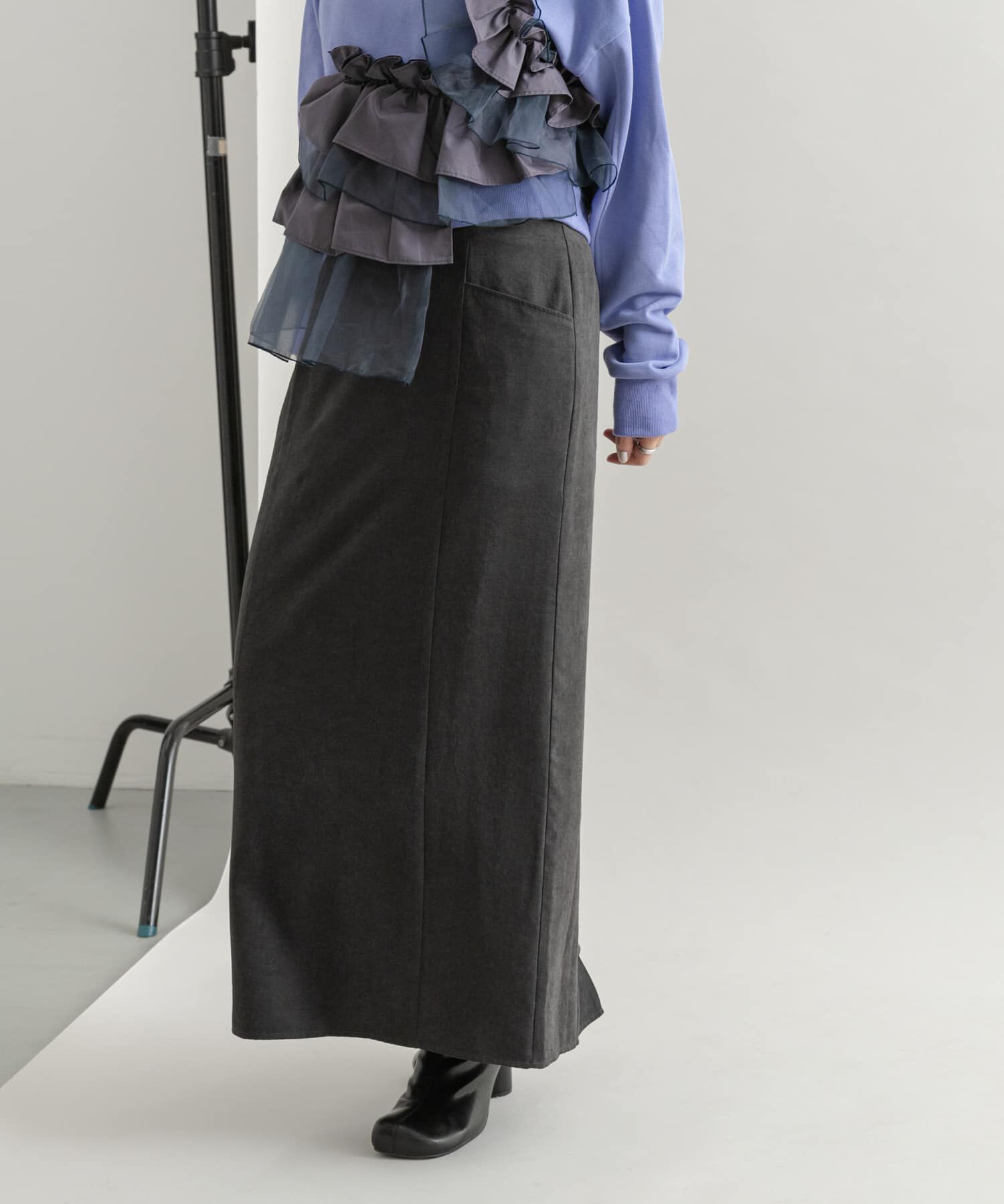  「ウエストオープンIラインスカート」|スカート|