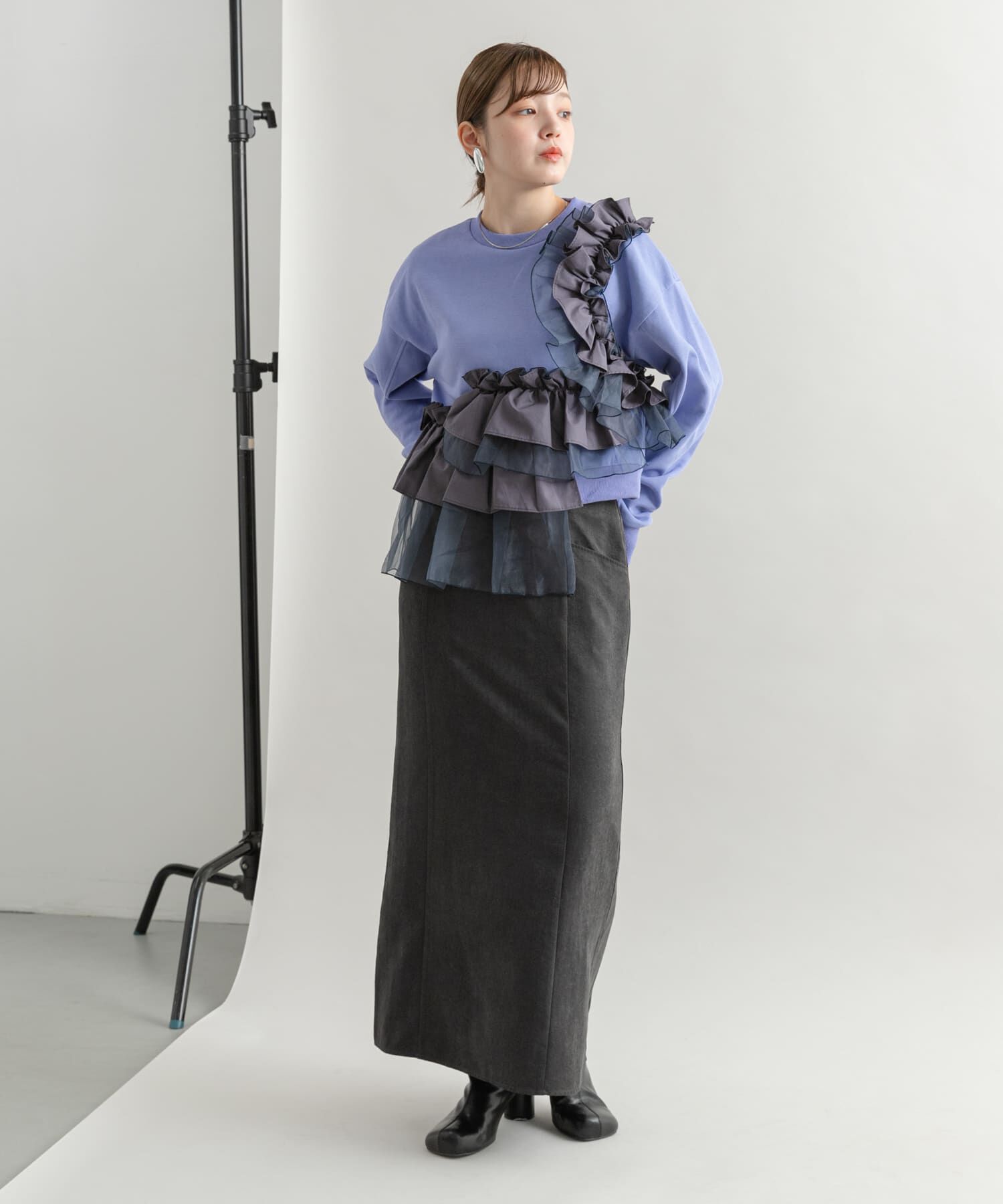  「ウエストオープンIラインスカート」|スカート|