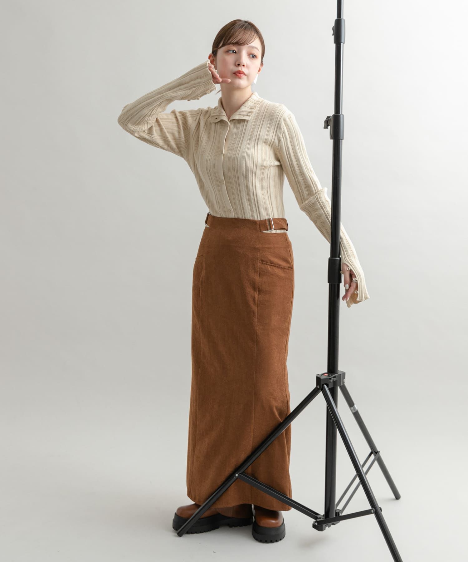  「ウエストオープンIラインスカート」|スカート|