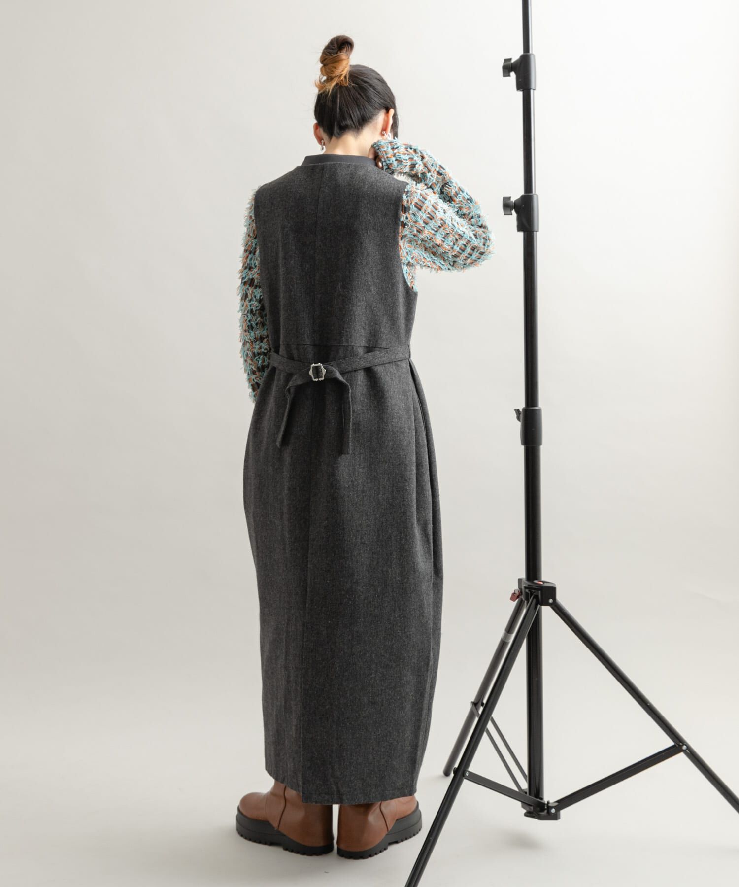  「『2サイズ展開』ツイードジャンパースカート」|ワンピース|