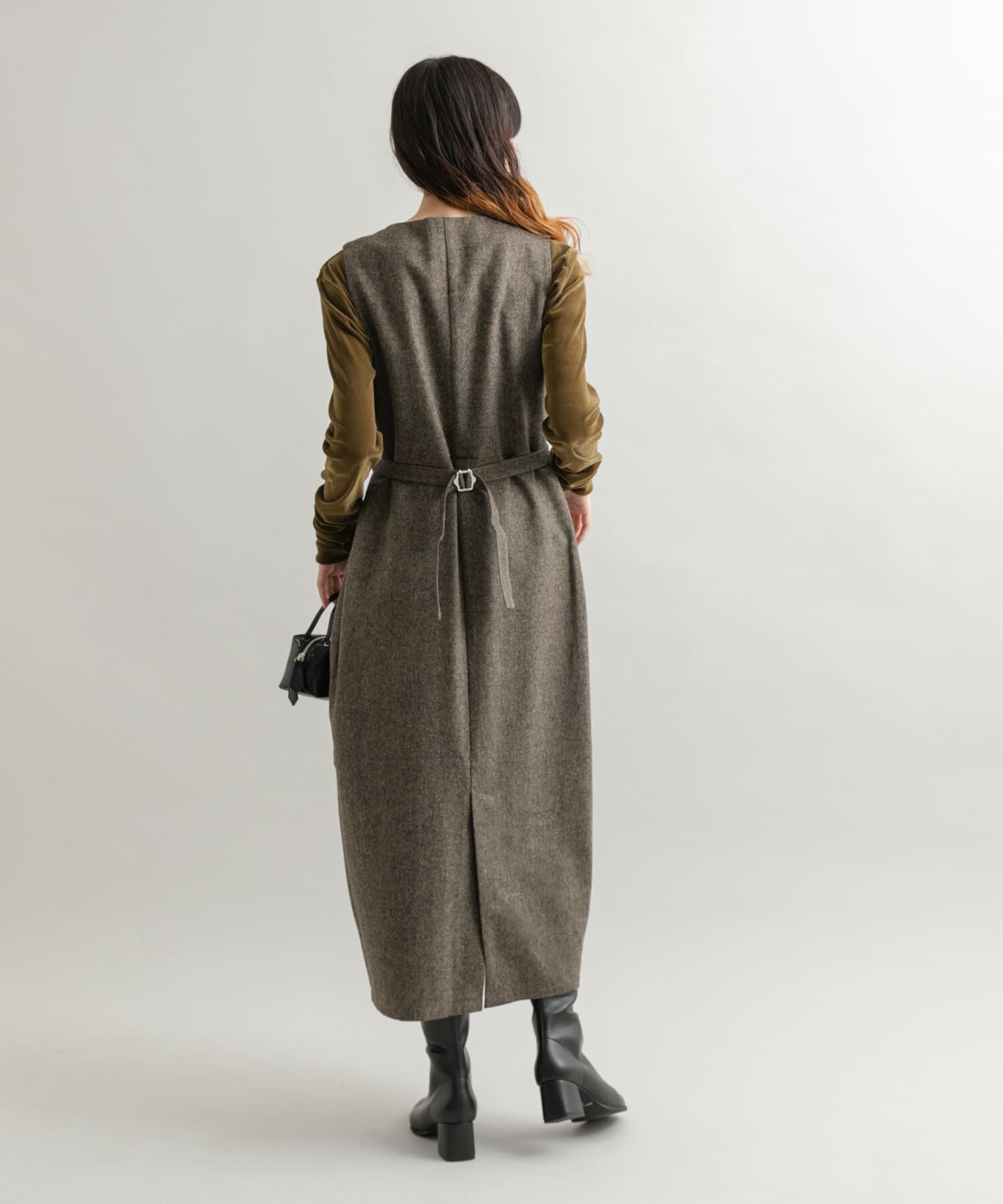  「『2サイズ展開』ツイードジャンパースカート」|ワンピース|