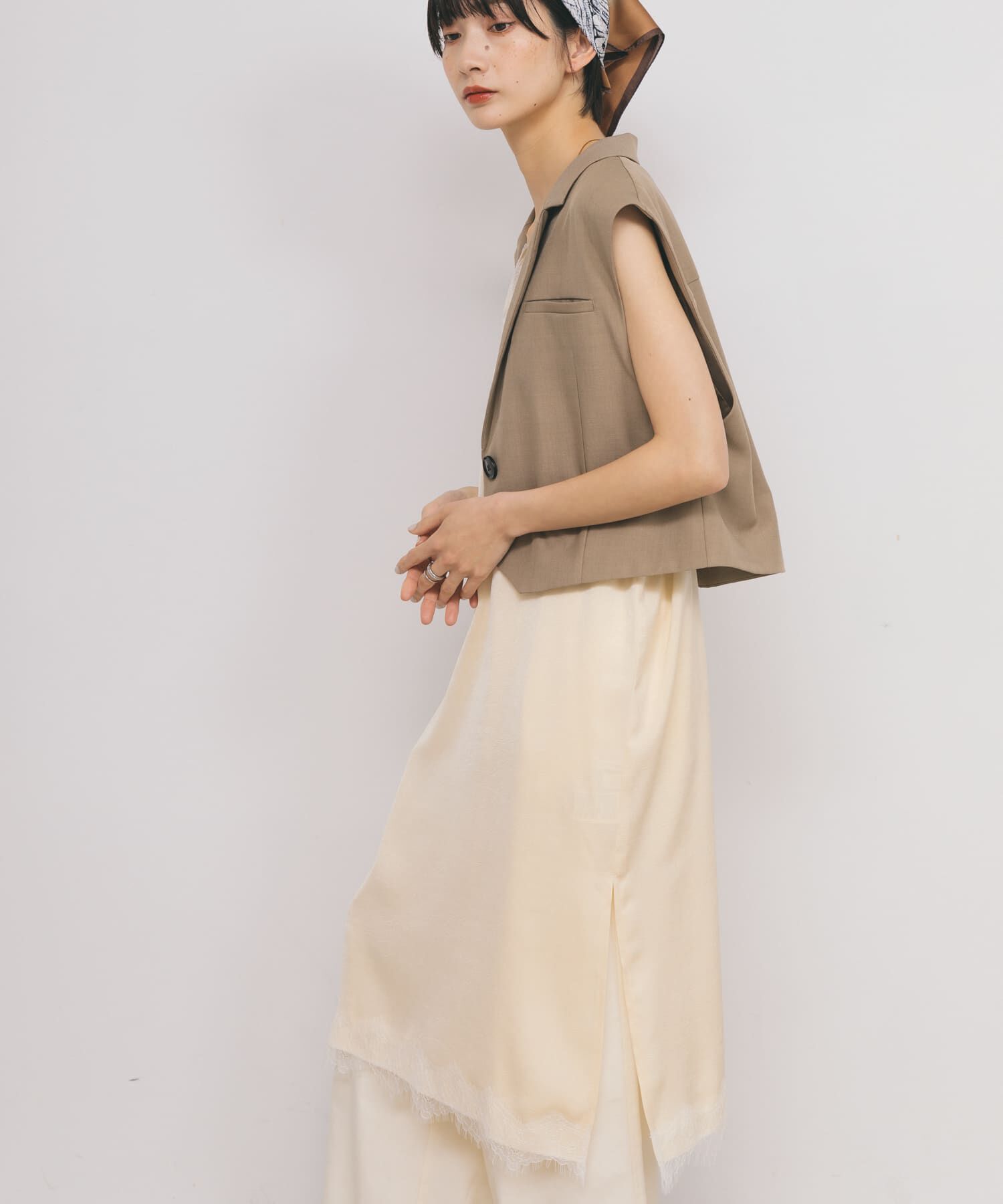  「レーストリムキャミワンピース」|ワンピース|